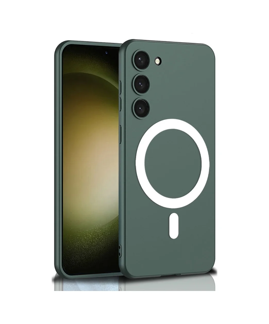 Lexroo Samsung Galaxy Uyumlu S23 Plus Kılıf Wireless Şarj Özellikli Kıpta M-safe Silikon Kılıf - Yeşil Lexroo Samsung Galaxy Uyumlu S23 Plus Kılıf Wireless Şarj Özellikli Kıpta M-safe Silikon Kılıf - Yeşil