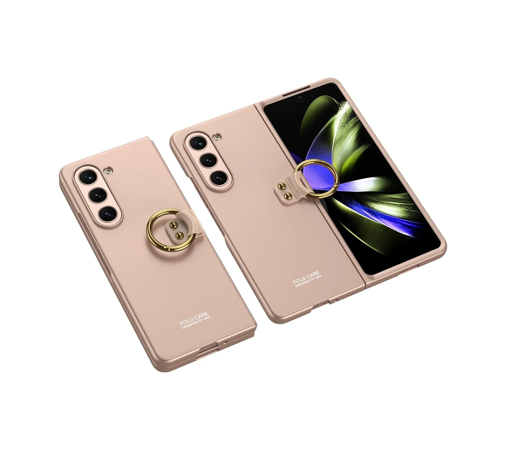 Lexroo Samsung Galaxy Uyumlu Z Fold 5 Kılıf Kıpta Yüzüklü Flip Sert Kılıf - Rose Gold Lexroo Samsung Galaxy Uyumlu Z Fold 5 Kılıf Kıpta Yüzüklü Flip Sert Kılıf - Rose Gold