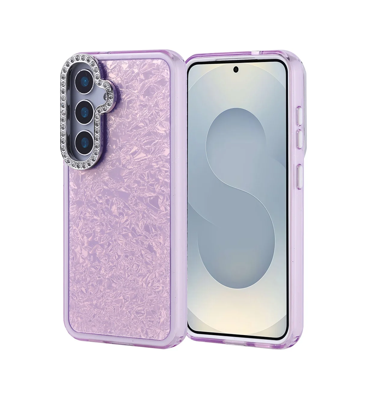 Lexroo Samsung Galaxy Uyumlu S25 Kılıf Taşlı Tasarımlı Kapi Kılıf - Lila Lexroo Samsung Galaxy Uyumlu S25 Kılıf Taşlı Tasarımlı Kapi Kılıf - Lila