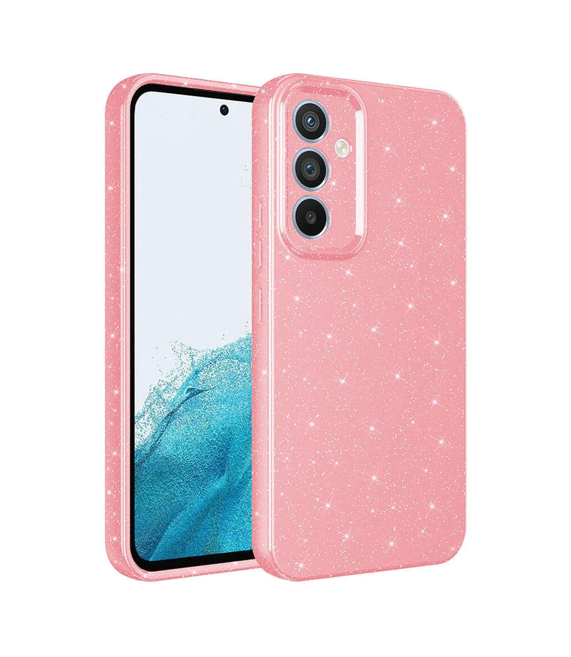 Lexroo Samsung Galaxy Uyumlu A55 Kılıf Kamera Korumalı Simli Lüks Koton Kılıf - Pembe Lexroo Samsung Galaxy Uyumlu A55 Kılıf Kamera Korumalı Simli Lüks Koton Kılıf - Pembe