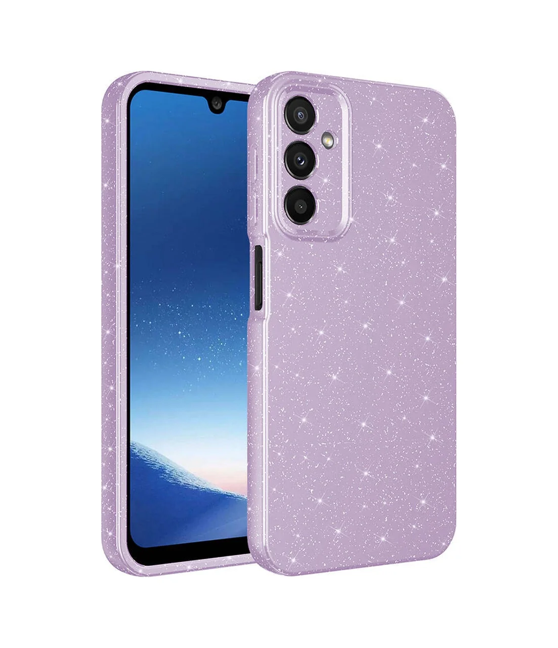 Lexroo Samsung Galaxy Uyumlu A15 Kılıf Kamera Korumalı Simli Lüks Koton Kılıf - Lila Lexroo Samsung Galaxy Uyumlu A15 Kılıf Kamera Korumalı Simli Lüks Koton Kılıf - Lila