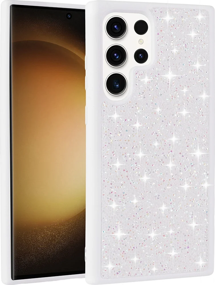 Lexroo Samsung Galaxy Uyumlu S22 Ultra Kılıf Parlak Taşlı Tasarım Pırlanta Kılıf - Beyaz Lexroo Samsung Galaxy Uyumlu S22 Ultra Kılıf Parlak Taşlı Tasarım Pırlanta Kılıf - Beyaz