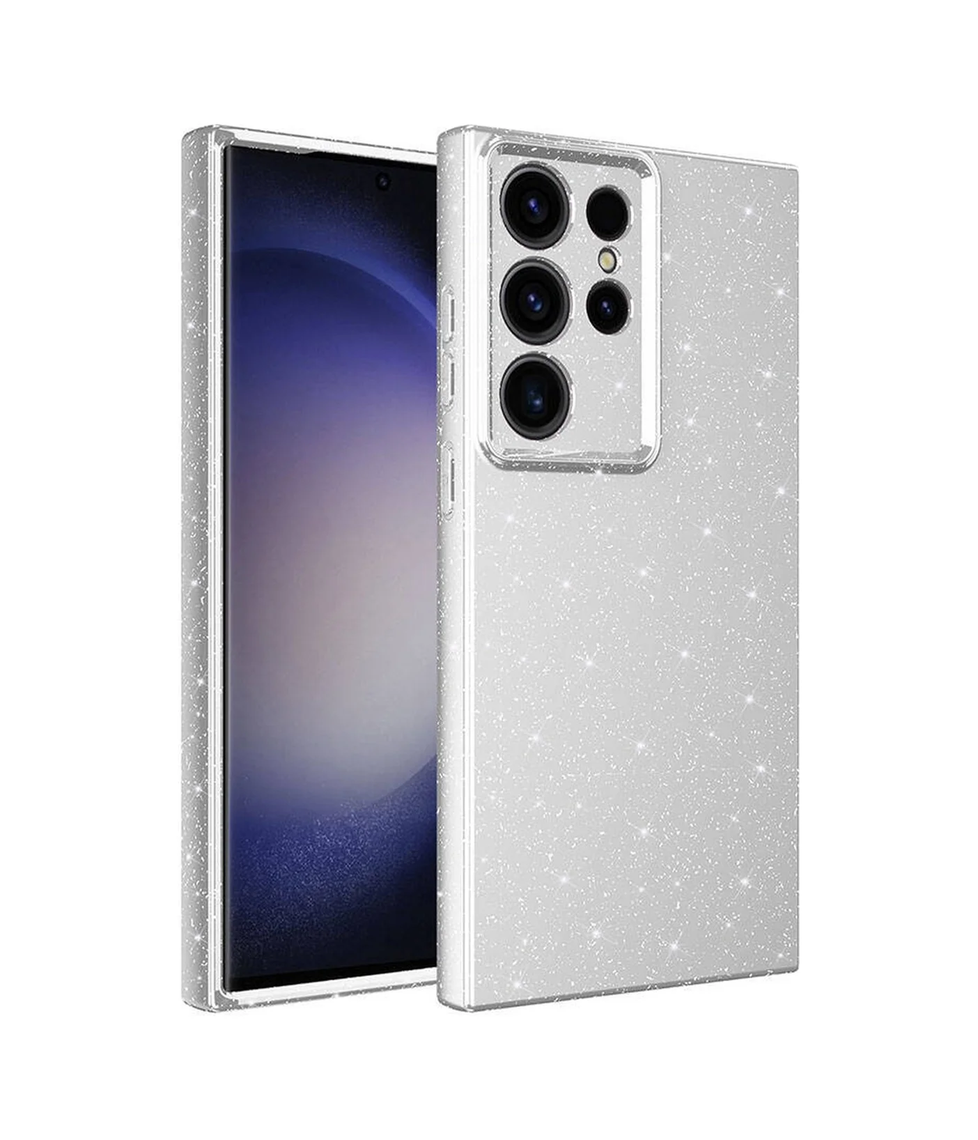 Lexroo Samsung Galaxy Uyumlu S24 Ultra Kılıf Kamera Korumalı Simli Lüks Koton Kılıf - Gümüş Lexroo Samsung Galaxy Uyumlu S24 Ultra Kılıf Kamera Korumalı Simli Lüks Koton Kılıf - Gümüş