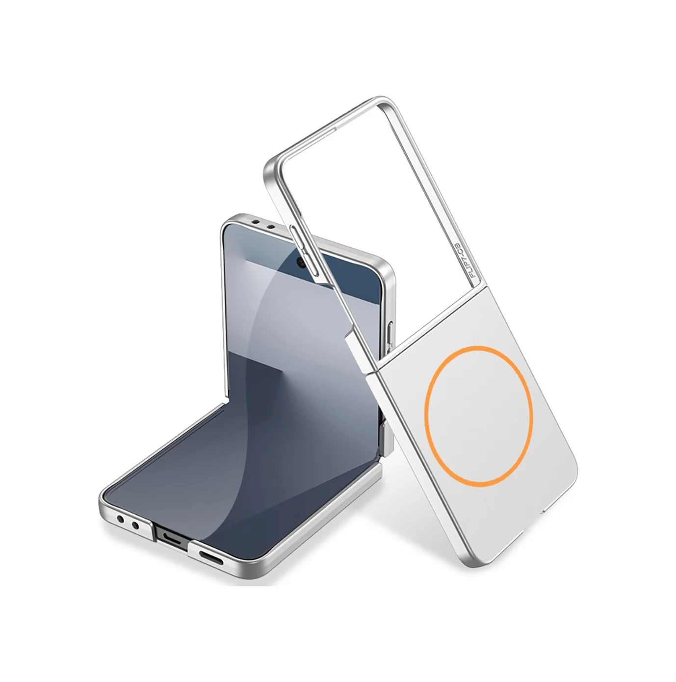 Lexroo Samsung Galaxy Uyumlu Z Flip 7 Kılıf Wireless Şarj Özellikli Kıpta M-safe Kılıf - Gümüş Lexroo Samsung Galaxy Uyumlu Z Flip 7 Kılıf Wireless Şarj Özellikli Kıpta M-safe Kılıf - Gümüş