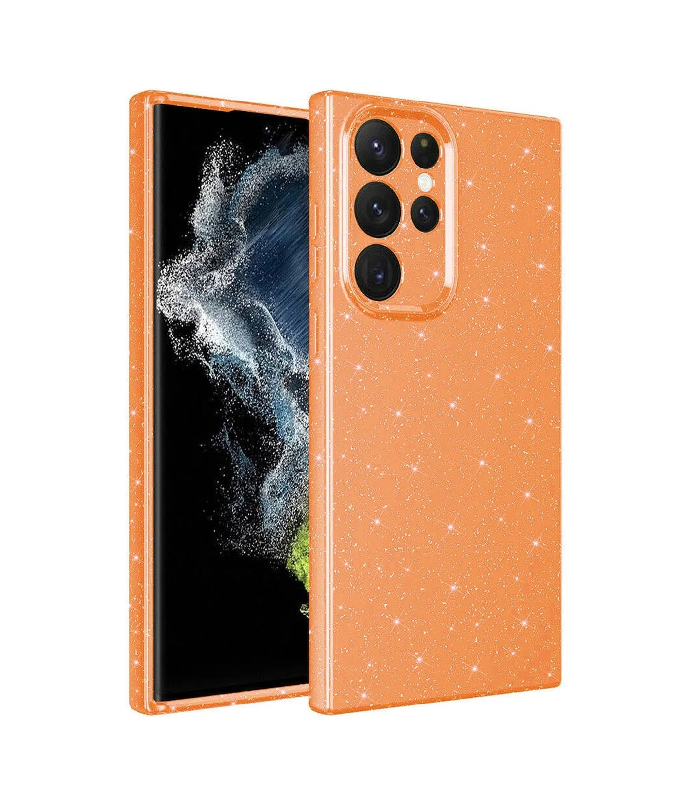 Lexroo Samsung Galaxy Uyumlu S22 Ultra Kılıf Kamera Korumalı Simli Lüks Koton Kılıf - Turuncu Lexroo Samsung Galaxy Uyumlu S22 Ultra Kılıf Kamera Korumalı Simli Lüks Koton Kılıf - Turuncu