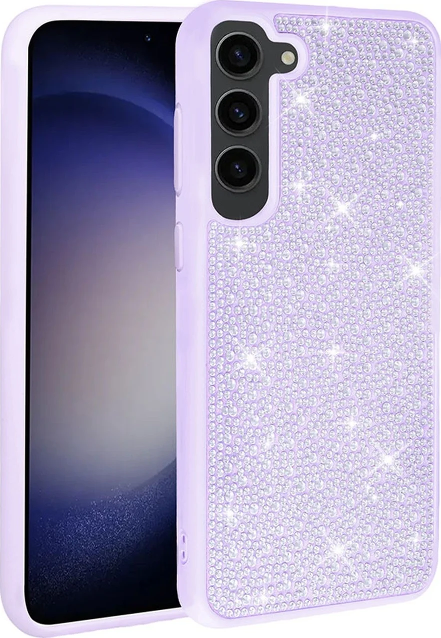 Lexroo Samsung Galaxy Uyumlu S23 Plus Kılıf Parlak Taşlı Tasarım Ston Kılıf - Lila Lexroo Samsung Galaxy Uyumlu S23 Plus Kılıf Parlak Taşlı Tasarım Ston Kılıf - Lila