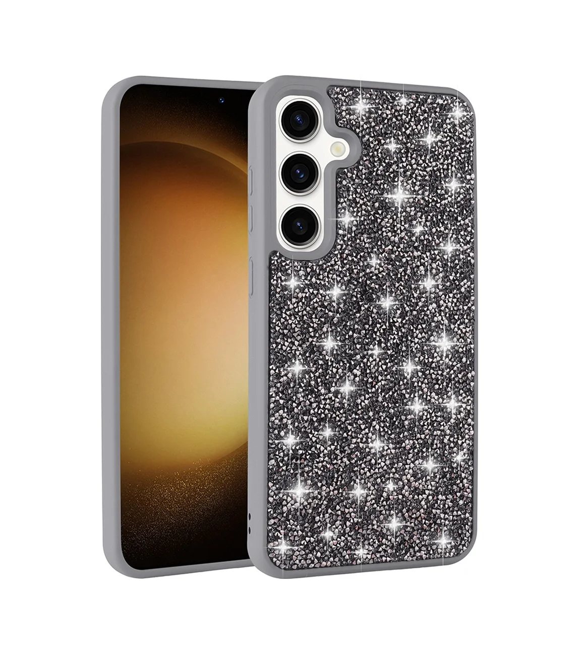 Lexroo Samsung Galaxy Uyumlu S25 Plus Kılıf Parlak Taşlı Tasarım Pırlanta Kılıf - Gri Lexroo Samsung Galaxy Uyumlu S25 Plus Kılıf Parlak Taşlı Tasarım Pırlanta Kılıf - Gri