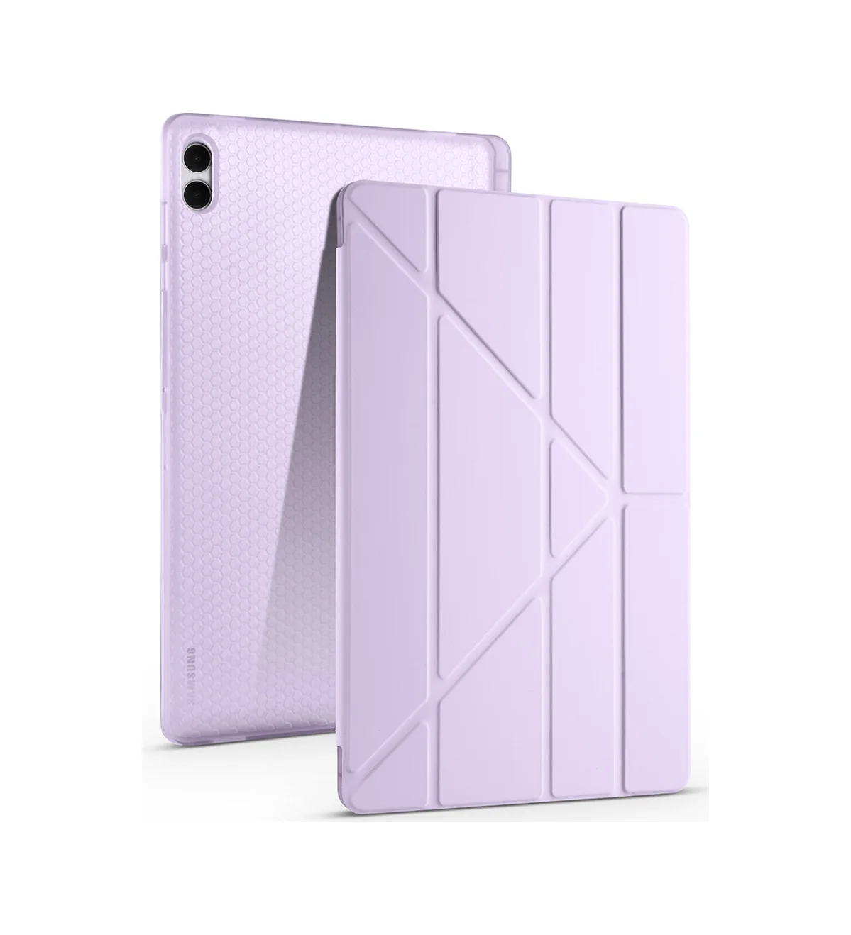 Lexroo Samsung Uyumlu Galaxy Tab S11 Ultra Kılıf Tri Folding Kalem Bölmeli Standlı Kılıf - Lila Silikon Lexroo Samsung Uyumlu Galaxy Tab S11 Ultra Kılıf Tri Folding Kalem Bölmeli Standlı Kılıf - Lila Silikon