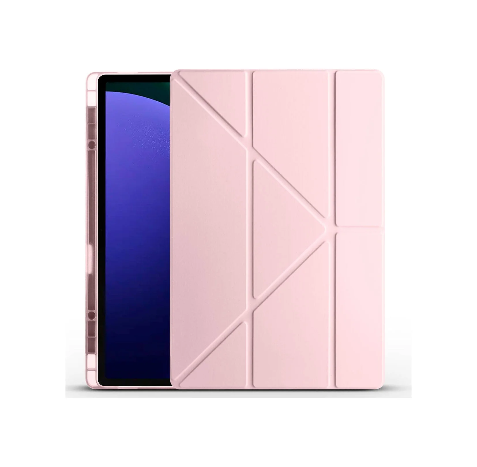 Lexroo Samsung Uyumlu Galaxy Tab S10 Ultra Kılıf Tri Folding Kalem Bölmeli Standlı Kılıf - Rose Gold Silikon Lexroo Samsung Uyumlu Galaxy Tab S10 Ultra Kılıf Tri Folding Kalem Bölmeli Standlı Kılıf - Rose Gold Silikon