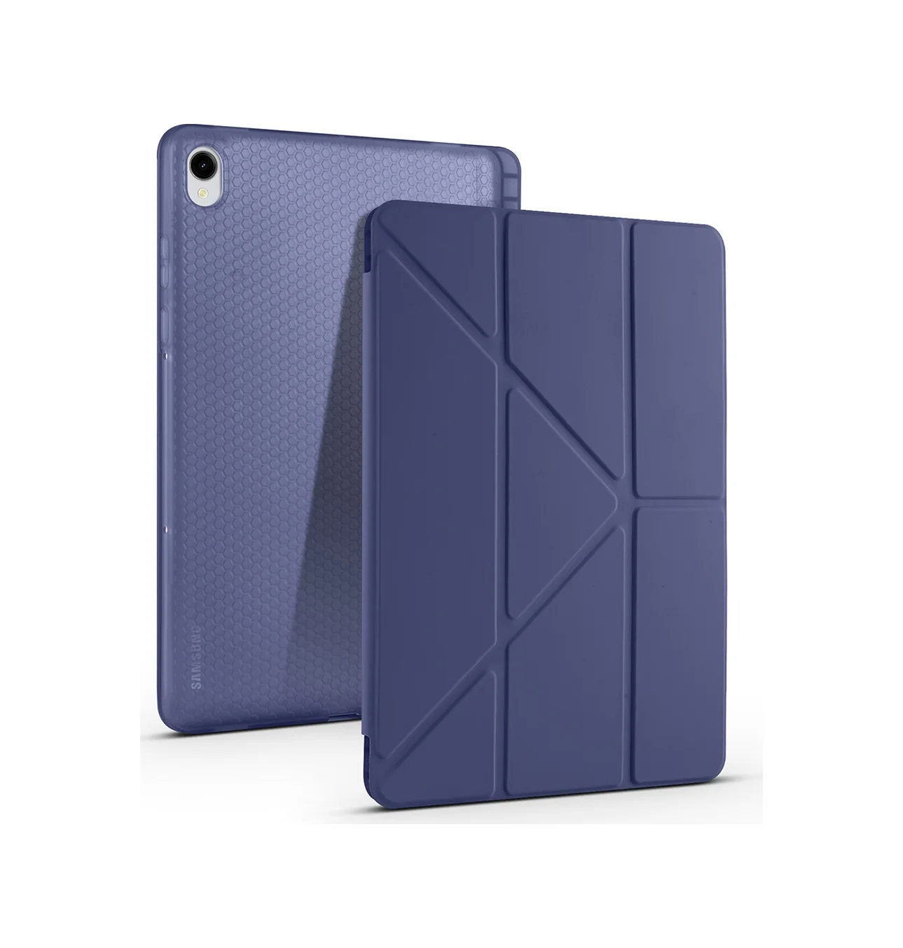 Lexroo Samsung Uyumlu Galaxy Tab S11 Kılıf Tri Folding Kalem Bölmeli Standlı Kılıf - Lacivert Silikon Lexroo Samsung Uyumlu Galaxy Tab S11 Kılıf Tri Folding Kalem Bölmeli Standlı Kılıf - Lacivert Silikon
