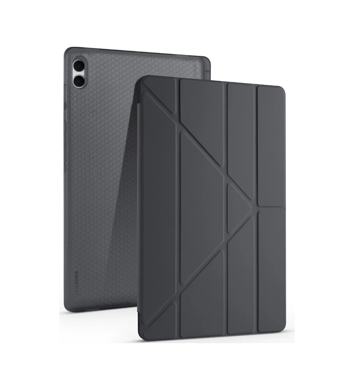 Lexroo Samsung Uyumlu Galaxy Tab S11 Ultra Kılıf Tri Folding Kalem Bölmeli Standlı Kılıf - Siyah Silikon Lexroo Samsung Uyumlu Galaxy Tab S11 Ultra Kılıf Tri Folding Kalem Bölmeli Standlı Kılıf - Siyah Silikon