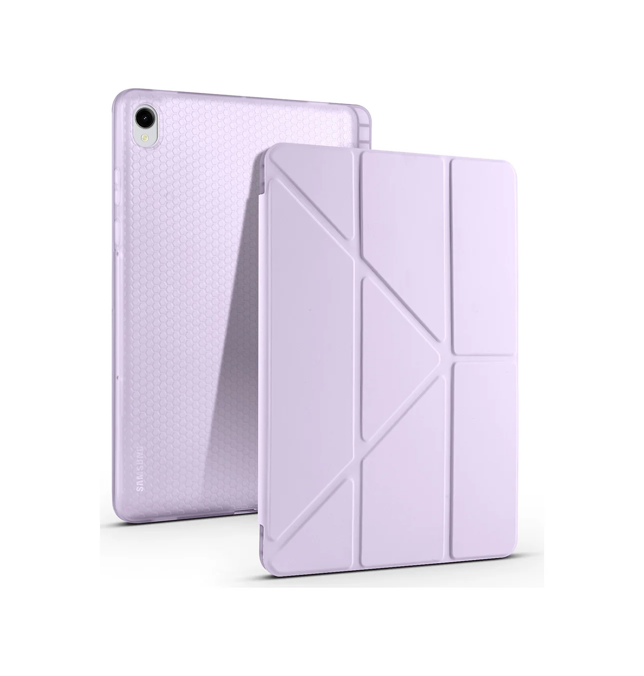 Lexroo Samsung Uyumlu Galaxy Tab S11 Kılıf Tri Folding Kalem Bölmeli Standlı Kılıf - Lila Silikon Lexroo Samsung Uyumlu Galaxy Tab S11 Kılıf Tri Folding Kalem Bölmeli Standlı Kılıf - Lila Silikon