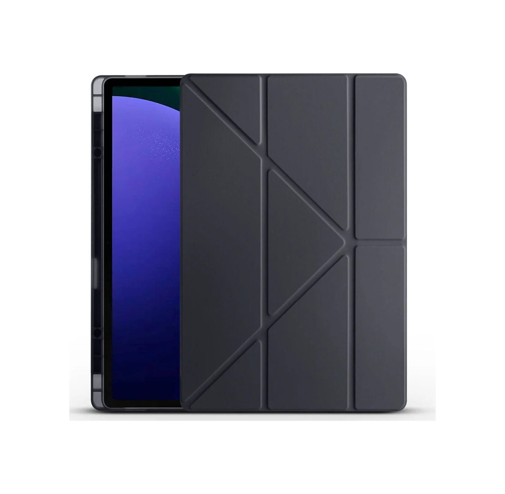 Lexroo Samsung Uyumlu Galaxy Tab S10 Ultra Kılıf Tri Folding Kalem Bölmeli Standlı Kılıf - Siyah Silikon Lexroo Samsung Uyumlu Galaxy Tab S10 Ultra Kılıf Tri Folding Kalem Bölmeli Standlı Kılıf - Siyah Silikon