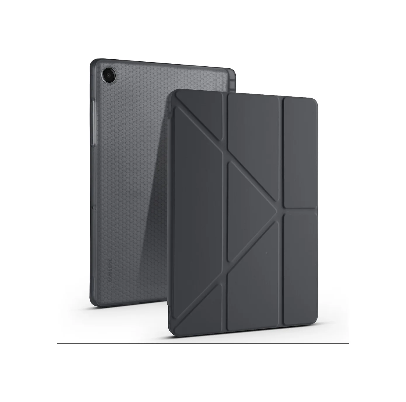 Lexroo Samsung Uyumlu Galaxy Tab A11 Plus Kılıf Tri Folding Kalem Bölmeli Standlı Kılıf - Siyah Silikon Lexroo Samsung Uyumlu Galaxy Tab A11 Plus Kılıf Tri Folding Kalem Bölmeli Standlı Kılıf - Siyah Silikon