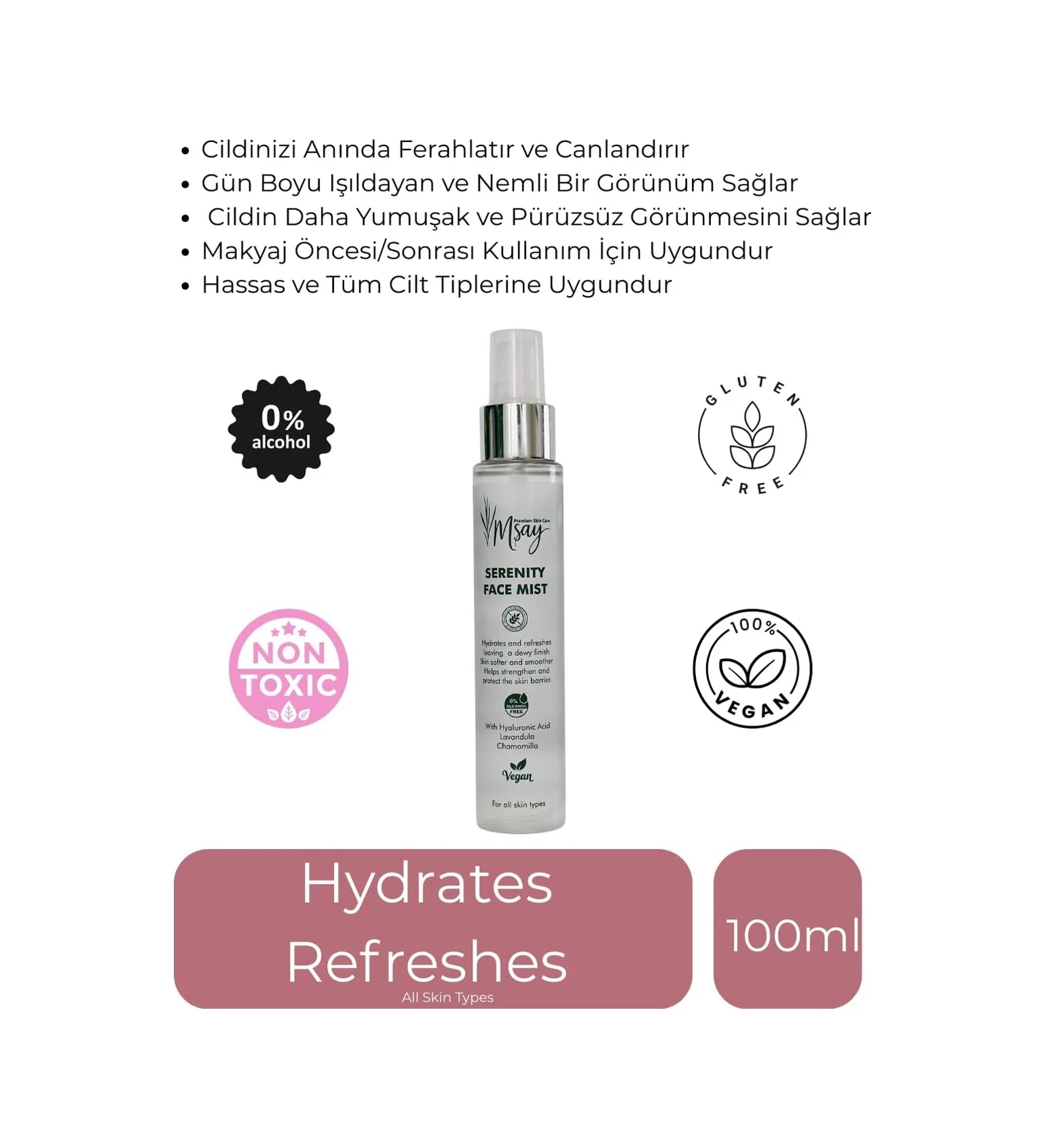 Lexroo Serenity Face Mist, Nemlendirici, Aydınlatıcı, Ferahlatıcı, Nemlendirici Yüz Misti Lexroo Serenity Face Mist, Nemlendirici, Aydınlatıcı, Ferahlatıcı, Nemlendirici Yüz Misti