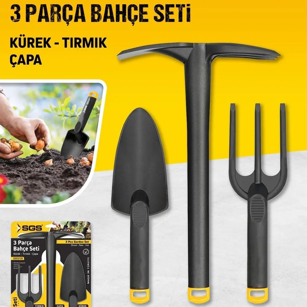 Lexroo Sert Plastik Üçlü Bahçe Seti, Hobi Kürek - Çapa Lexroo Sert Plastik Üçlü Bahçe Seti, Hobi Kürek - Çapa