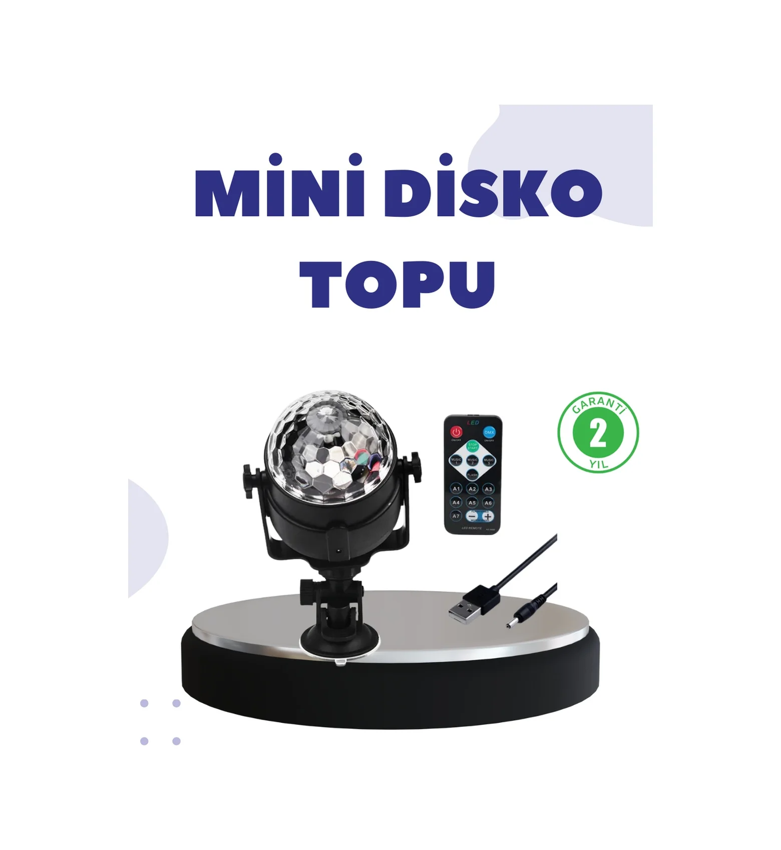 Lexroo Ses Duyarlı Mini Disko Küre Lamba Çok Renkli Lexroo Ses Duyarlı Mini Disko Küre Lamba Çok Renkli