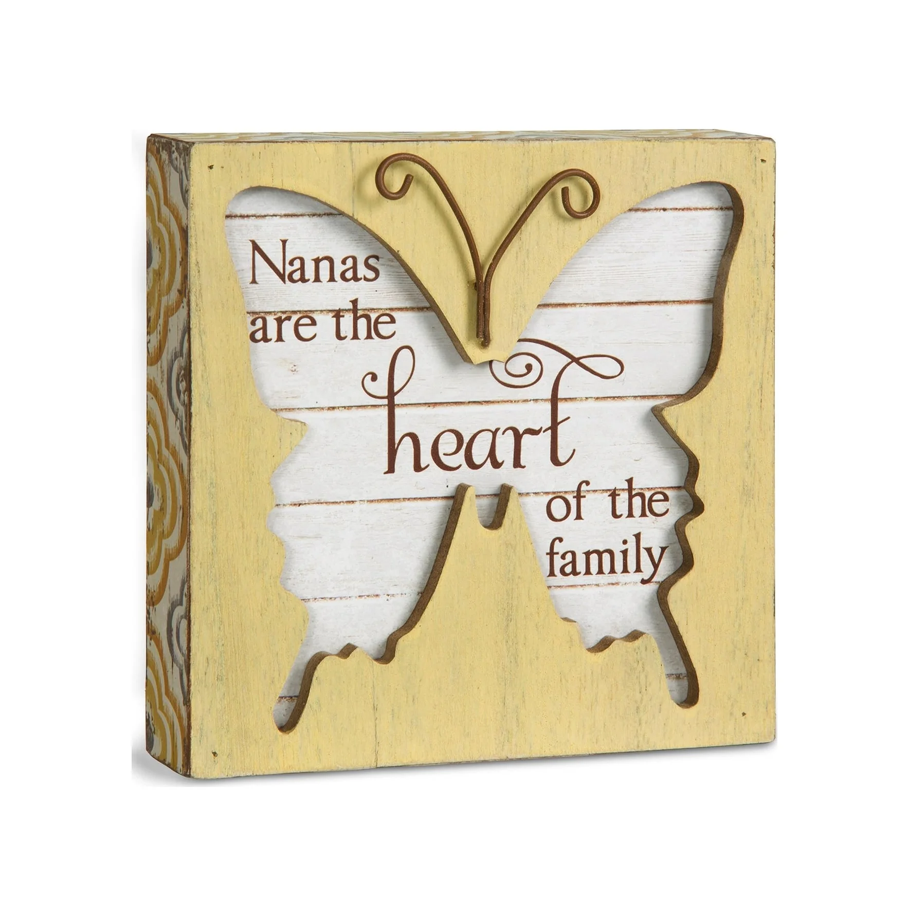 Lexroo Simple Spirits 41090 Nanas Are The Heart Of The Family Kelebek Plaket, 10,5 Cm, Beyaz Standart Lexroo Simple Spirits 41090 Nanas Are The Heart Of The Family Kelebek Plaket, 10,5 Cm, Beyaz Standart