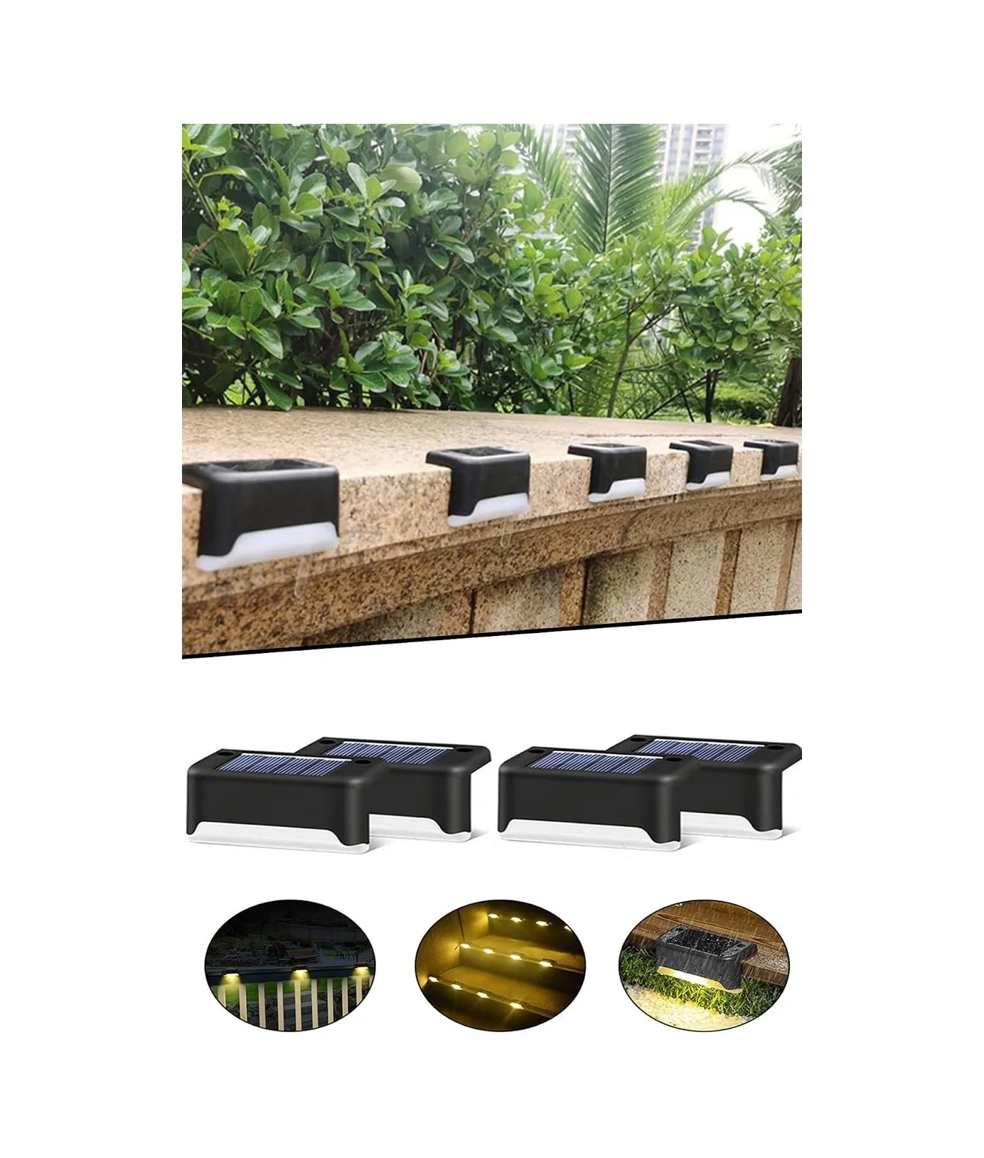 Lexroo Solar Güneş Enerjili Köşebent Merdiven Veranda Bahçe Led Lamba 4lü Dekor Bahçe Aydınlatma Lexroo Solar Güneş Enerjili Köşebent Merdiven Veranda Bahçe Led Lamba 4lü Dekor Bahçe Aydınlatma