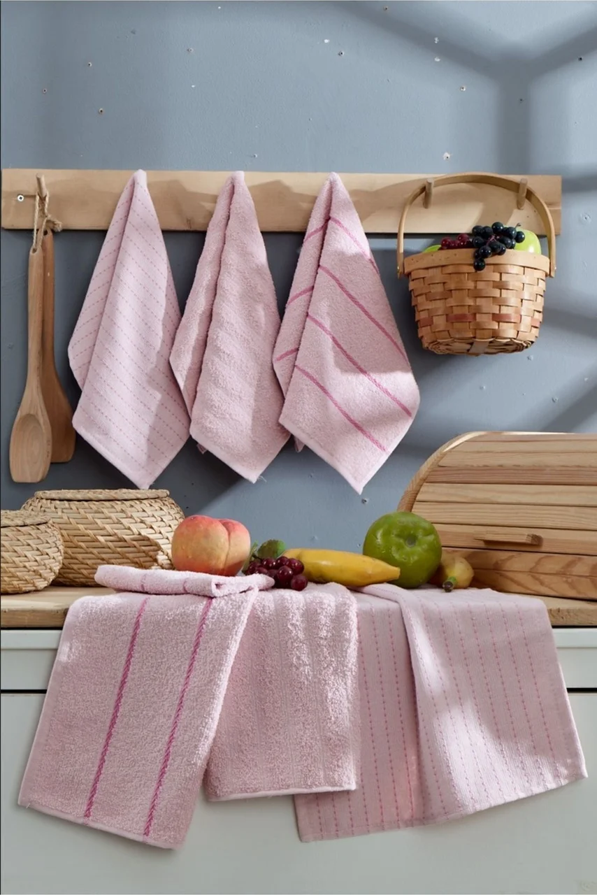 Lexroo Sophia 6'lı 30x50 Cm Mutfak Havlusu Pudra Çok Renkli Lexroo Sophia 6'lı 30x50 Cm Mutfak Havlusu Pudra Çok Renkli