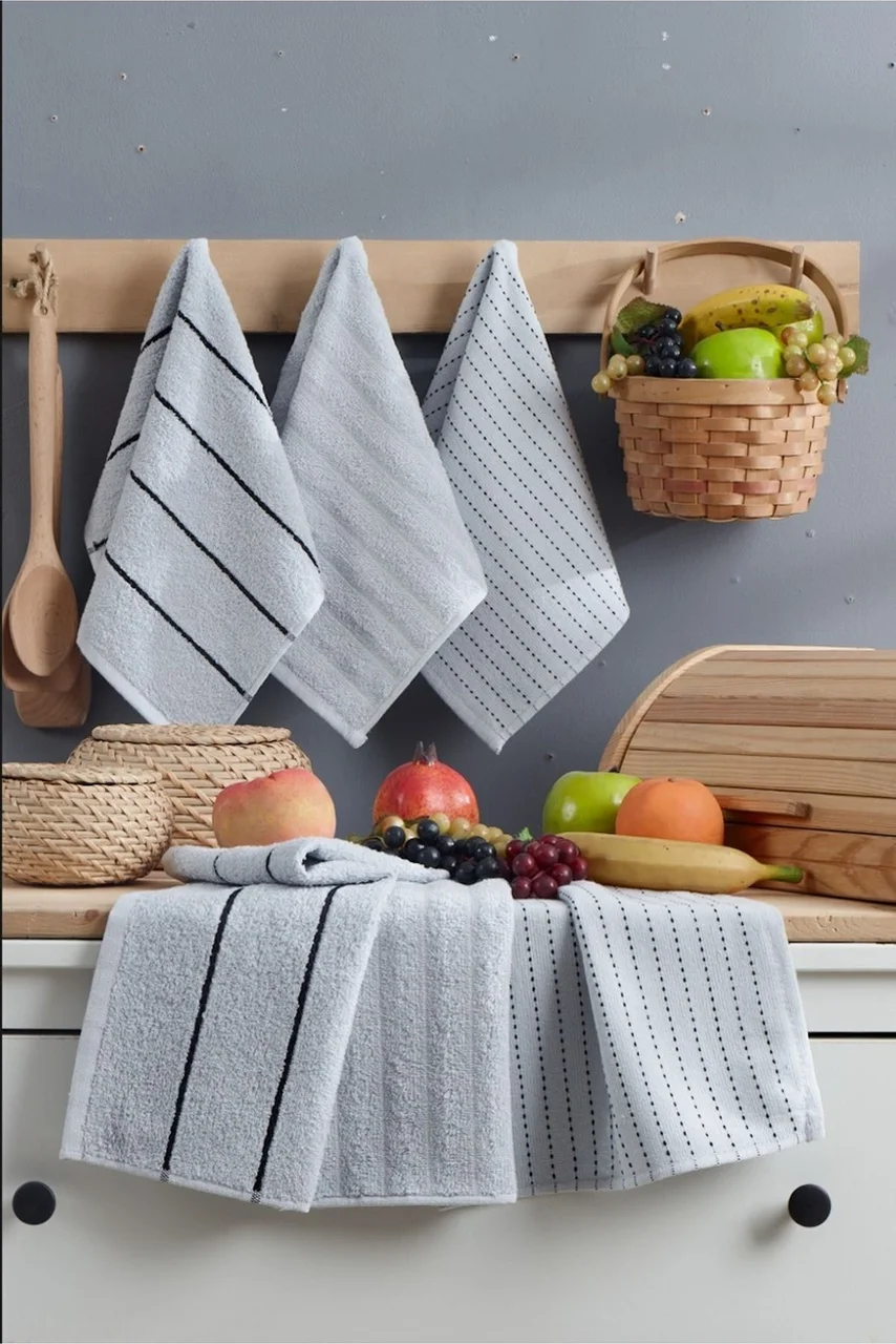 Lexroo Sophia 6'lı 30x50 Cm Mutfak Havlusu Açık Gri Lexroo Sophia 6'lı 30x50 Cm Mutfak Havlusu Açık Gri