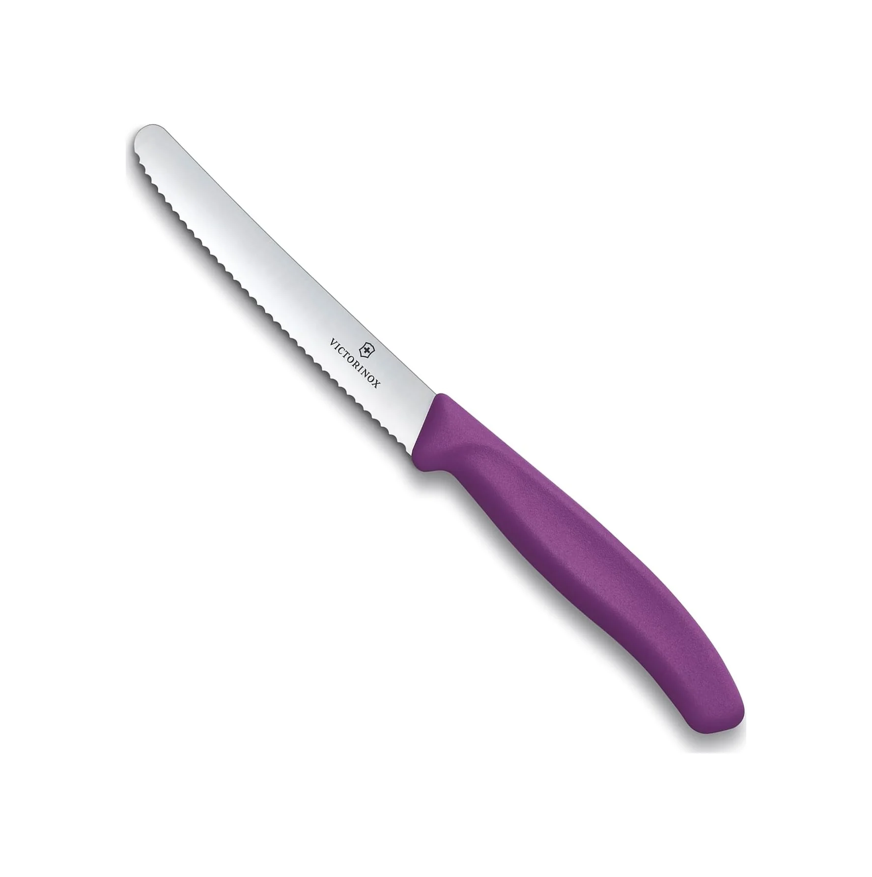 Lexroo Swiss Classic 11cm Tırtıklı Domates Bıçağı, Mor Paslanmaz Çelik Lexroo Swiss Classic 11cm Tırtıklı Domates Bıçağı, Mor Paslanmaz Çelik