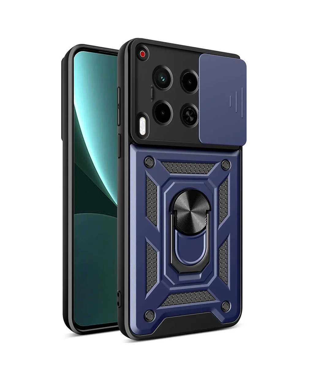 Lexroo Tecno Camon 30 Kılıf Magnetik Standlı Kamera Korumalı Sürgülü Vega Kılıf - Mavi Lexroo Tecno Camon 30 Kılıf Magnetik Standlı Kamera Korumalı Sürgülü Vega Kılıf - Mavi