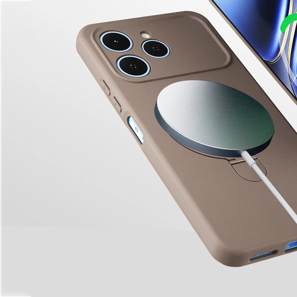 Lexroo Tecno Spark 40 Kılıf M-safe Şarj Özellikli Standlı Samara Kılıf - Siyah Lexroo Tecno Spark 40 Kılıf M-safe Şarj Özellikli Standlı Samara Kılıf - Siyah