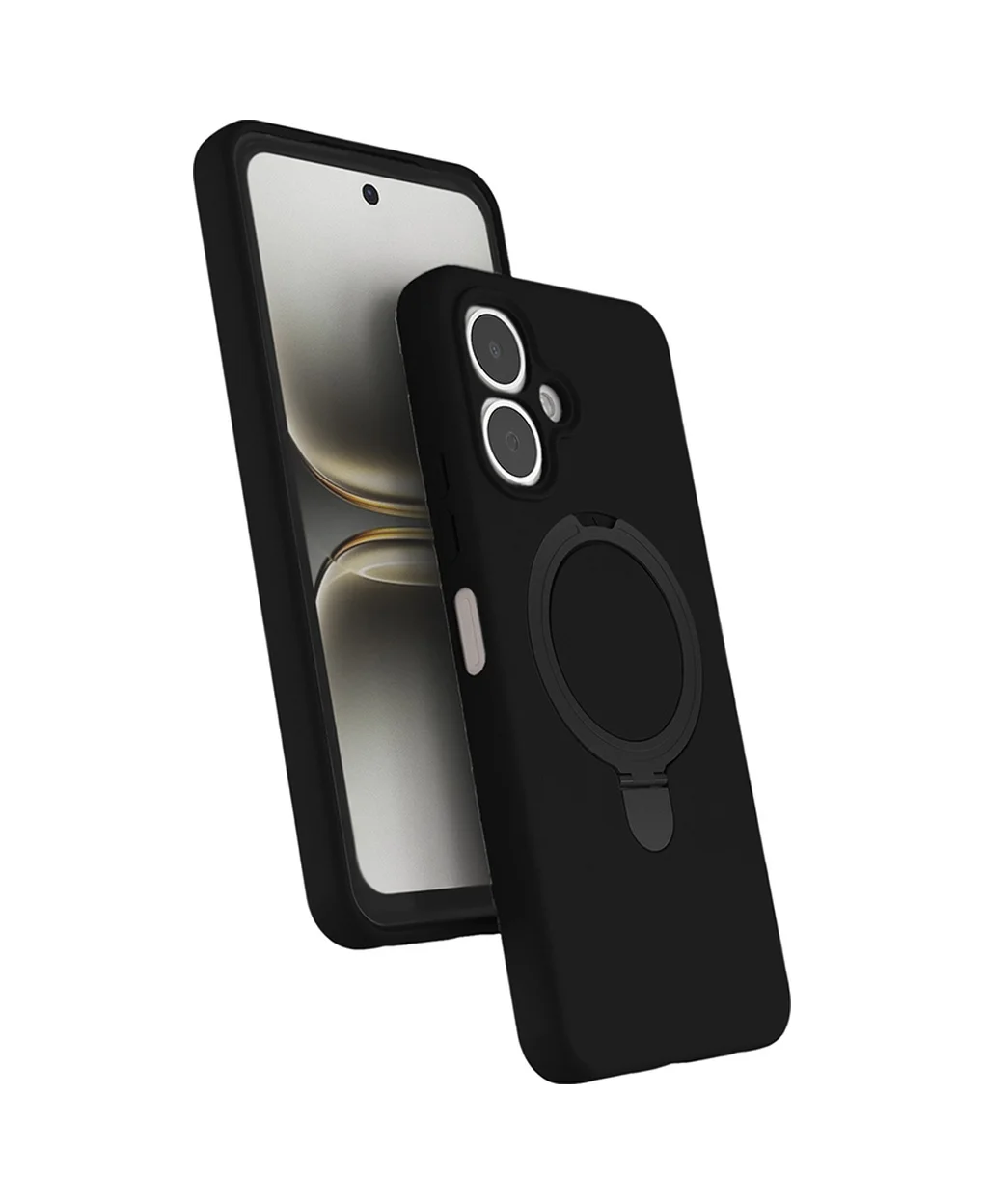 Lexroo Tecno Spark Go 2 Kılıf M-safe Şarj Özellikli Standlı Samara Kılıf - Siyah Lexroo Tecno Spark Go 2 Kılıf M-safe Şarj Özellikli Standlı Samara Kılıf - Siyah