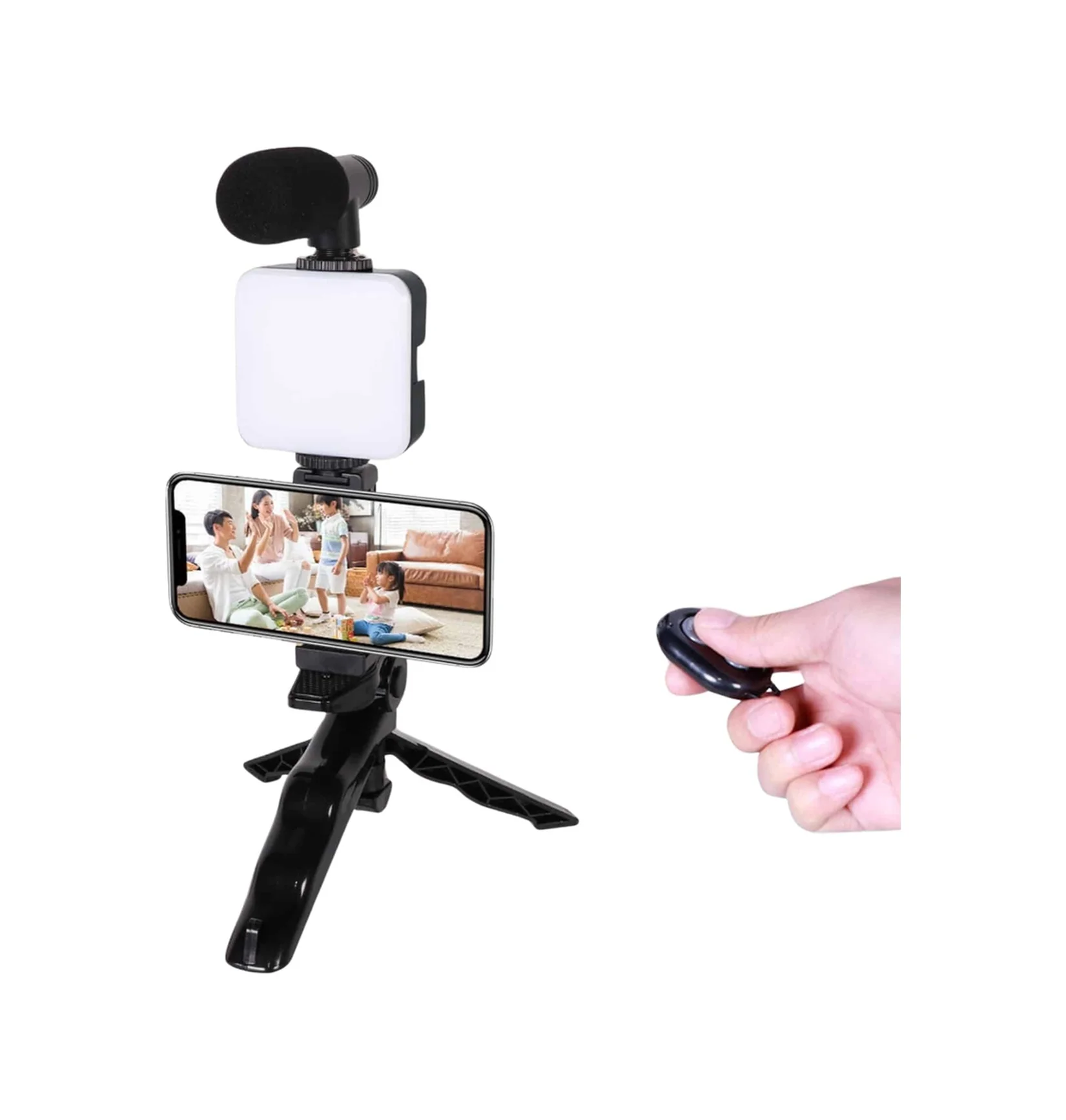 Lexroo Telefon Tutucu Led Işıklı Kumandalı Mikrofon Telefon Vlog Video Kayıt Yeni Nesil Lexroo Telefon Tutucu Led Işıklı Kumandalı Mikrofon Telefon Vlog Video Kayıt Yeni Nesil