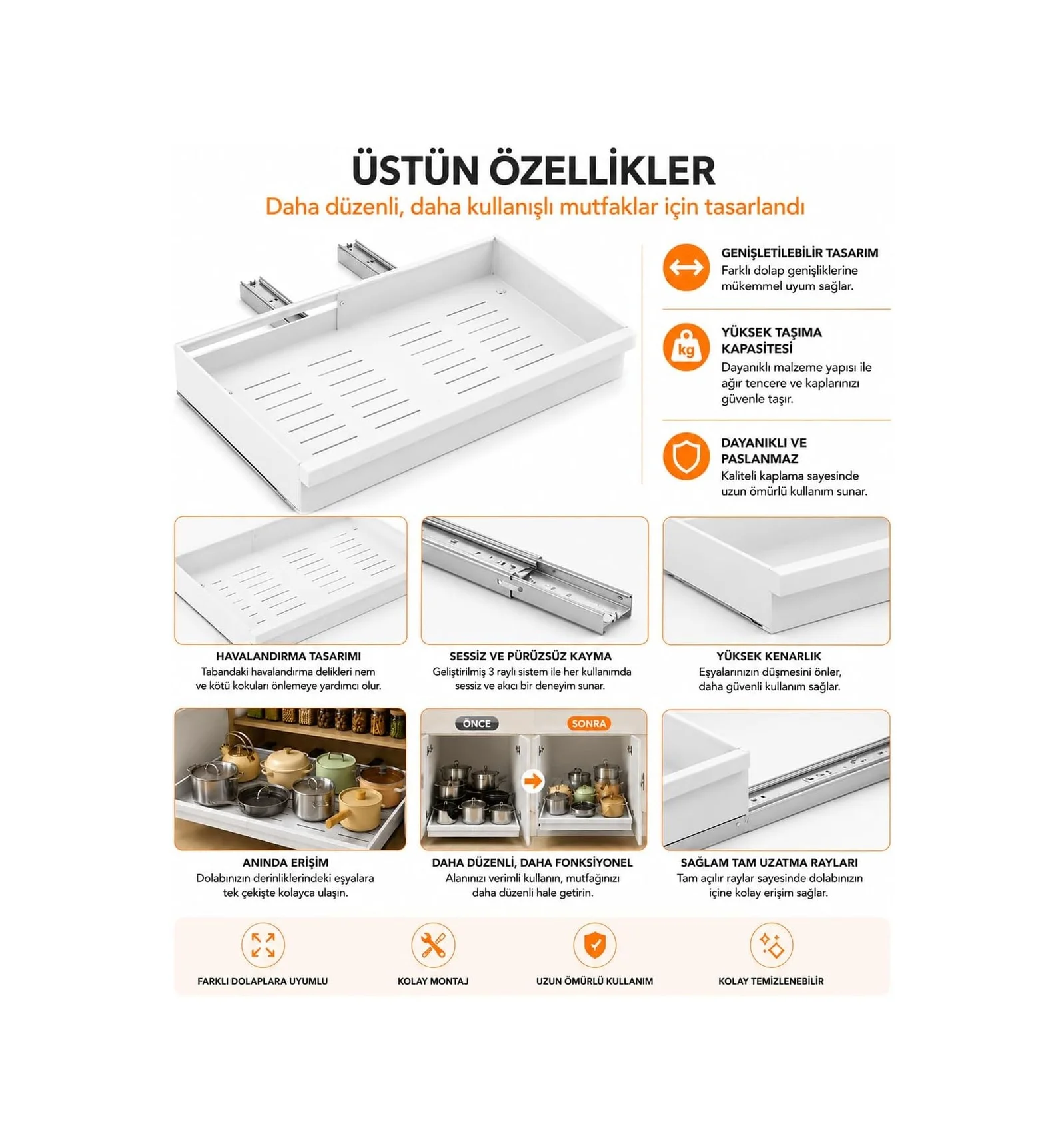 Lexroo Teleskopik Dolap İçi Düzenleyici, Büyüyüp Küçülebilir Raylı Dolap Organizeri 19 x 7 CM Lexroo Teleskopik Dolap İçi Düzenleyici, Büyüyüp Küçülebilir Raylı Dolap Organizeri 19 x 7 CM