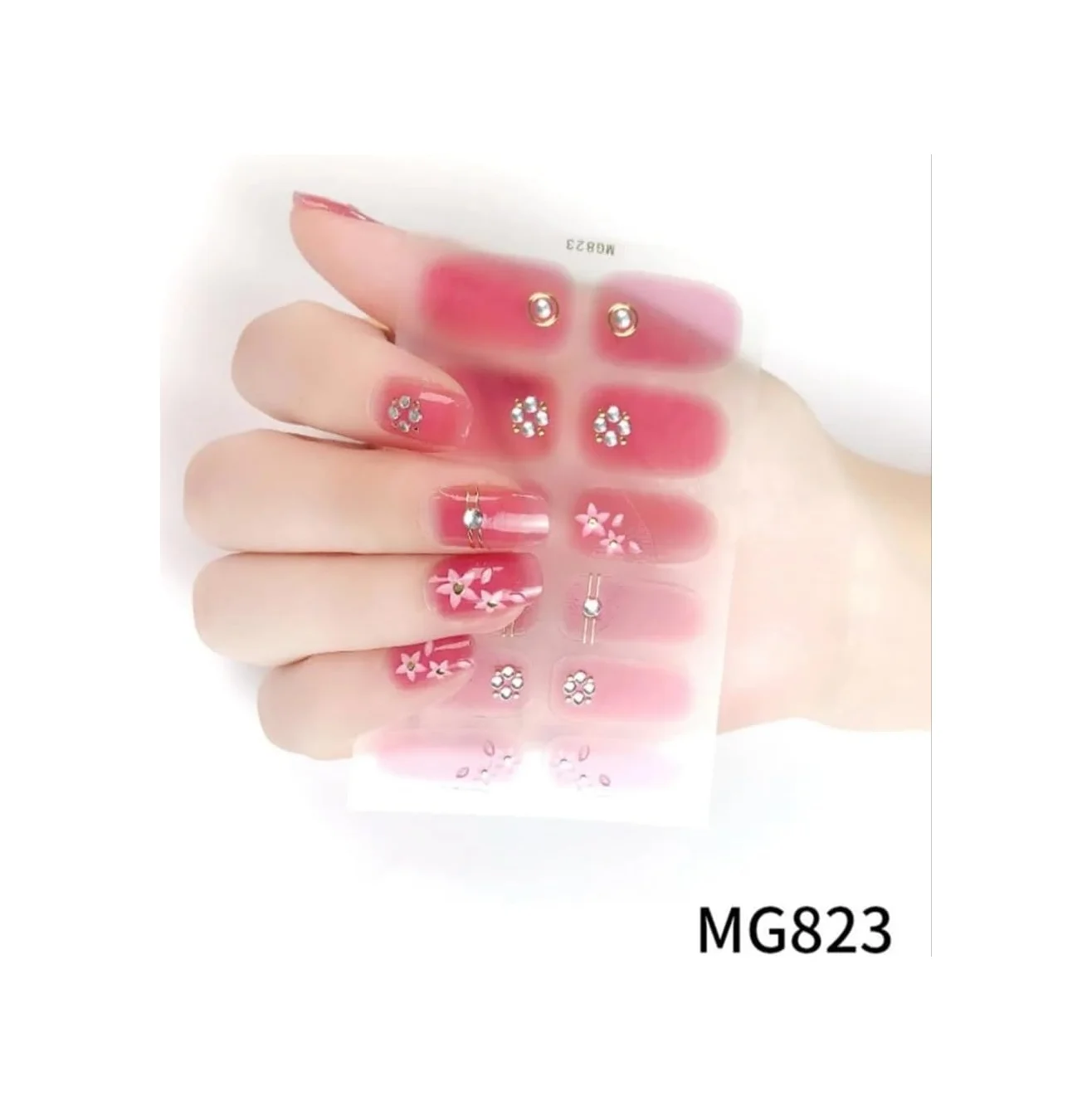 Lexroo Tırnak Oje Sticker Nail Art Set Mg823, Çiçek Desenli 12'li Lexroo Tırnak Oje Sticker Nail Art Set Mg823, Çiçek Desenli 12'li