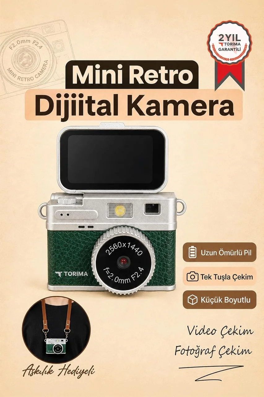 Lexroo Torima Mini Dijital Kamera 2k Flip Ekranlı Selfie Video Vlog Kamerası Cmr49 Koyu Yeşil Lexroo Torima Mini Dijital Kamera 2k Flip Ekranlı Selfie Video Vlog Kamerası Cmr49 Koyu Yeşil