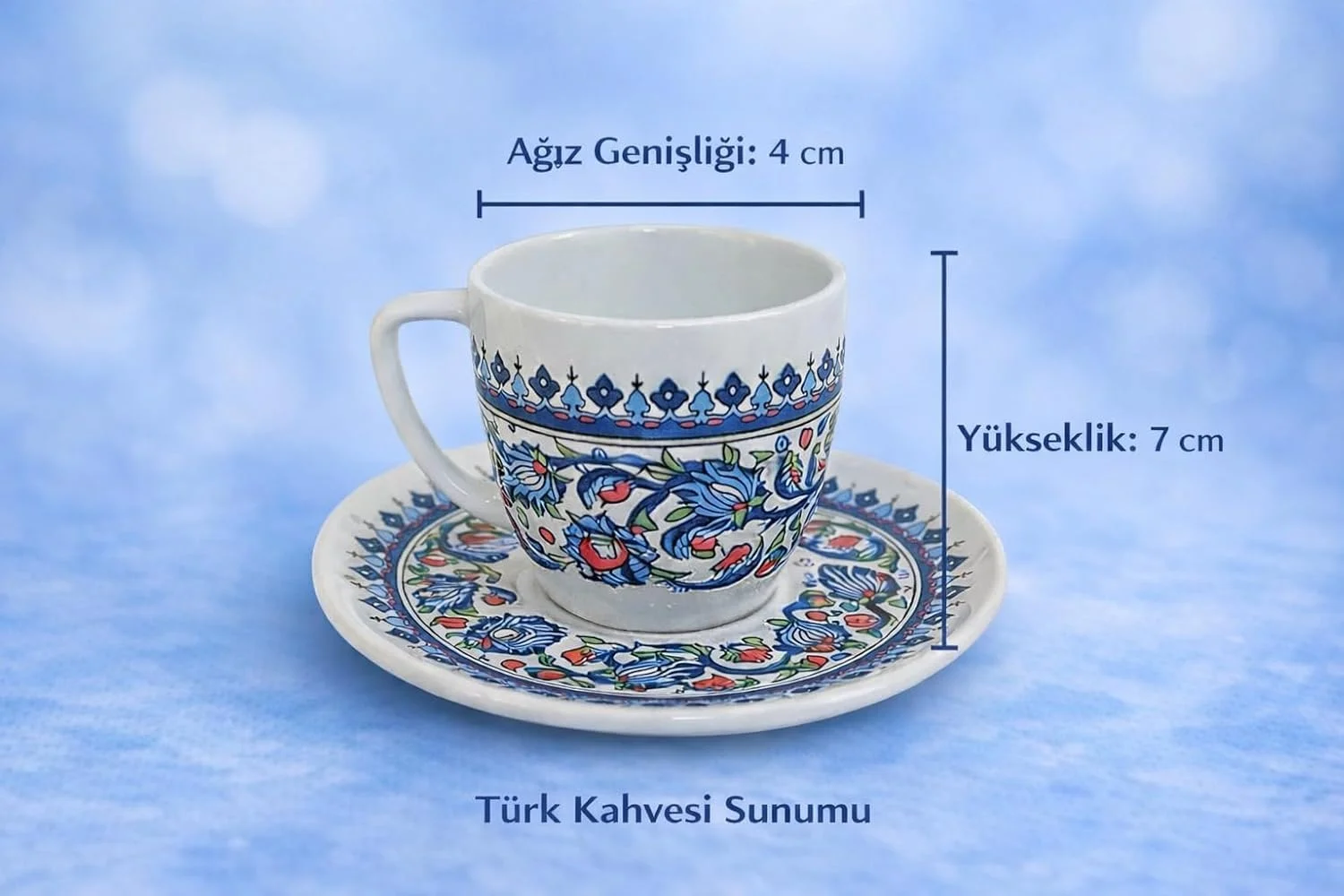 Lexroo Türk Kahvesi Fincanı Ve Tabak Seti,seramik Çift Parça Kahve Takımı,el İşi İznik Çok Renkli Lexroo Türk Kahvesi Fincanı Ve Tabak Seti,seramik Çift Parça Kahve Takımı,el İşi İznik Çok Renkli