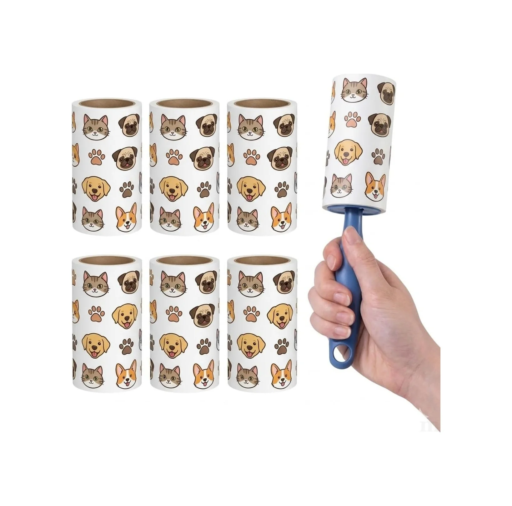 Lexroo Tüy Toplayıcı Roller Seti, 6 Rulo, Kedi Ve Köpek Tüyü Temizleyici, Ergonomik Sap Lexroo Tüy Toplayıcı Roller Seti, 6 Rulo, Kedi Ve Köpek Tüyü Temizleyici, Ergonomik Sap
