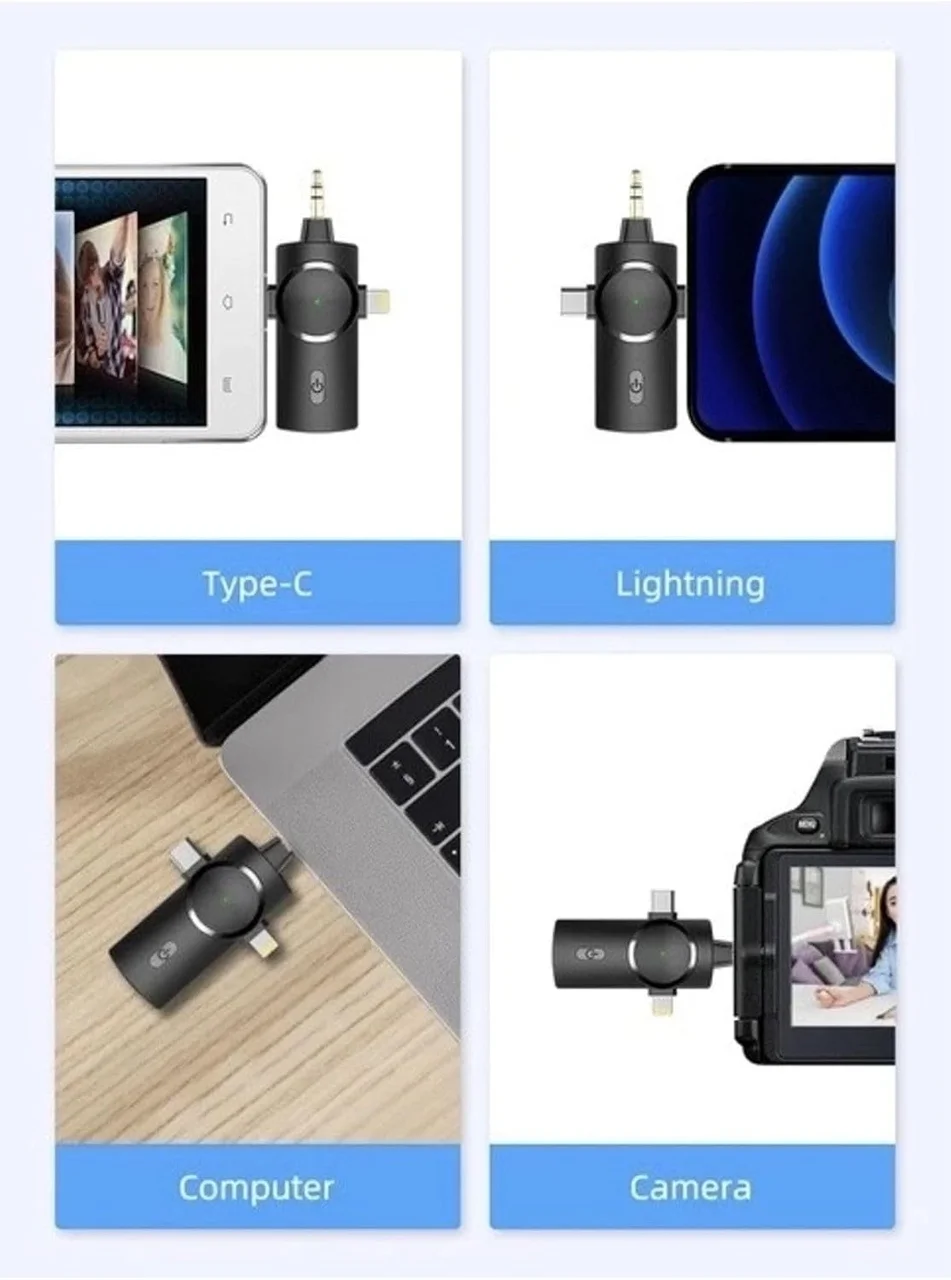 Lexroo Type-c İphone İle Uyumlu Çiftli Kablosuz Yaka Mikrofonu 3in1 Kamera Pc Android İos Uyumlu Lexroo Type-c İphone İle Uyumlu Çiftli Kablosuz Yaka Mikrofonu 3in1 Kamera Pc Android İos Uyumlu