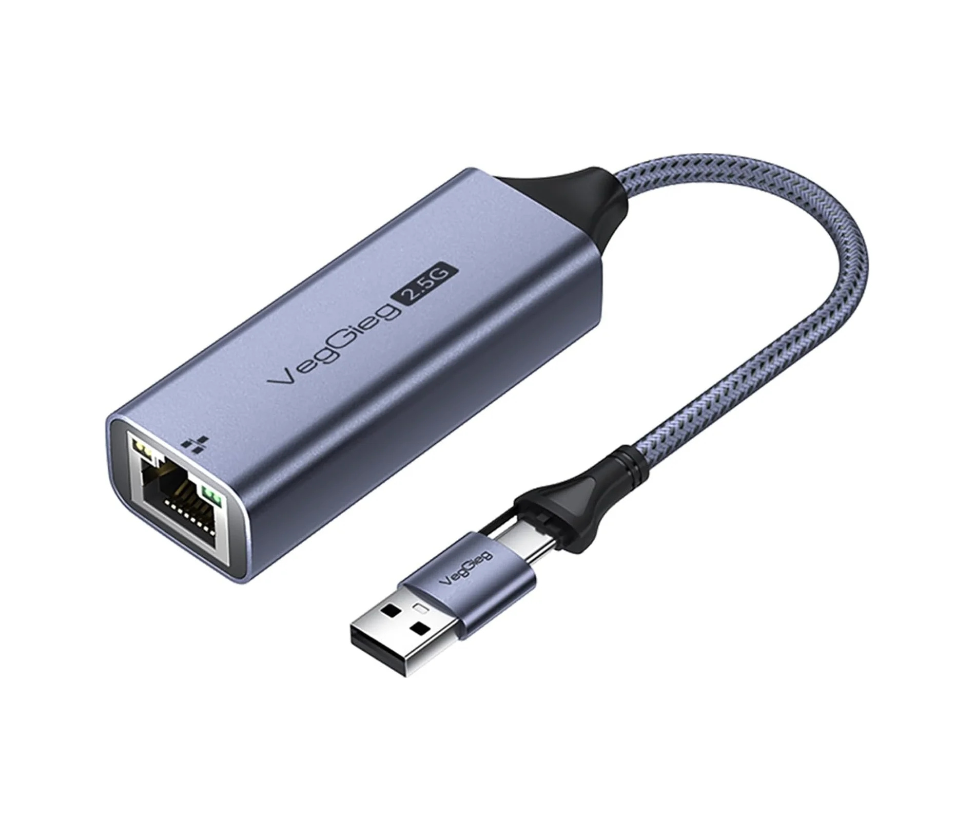 Lexroo Usb-a Ve Type-c 2.5g Gigabit Ethernet Dönüştürücü Adaptör Lexroo Usb-a Ve Type-c 2.5g Gigabit Ethernet Dönüştürücü Adaptör