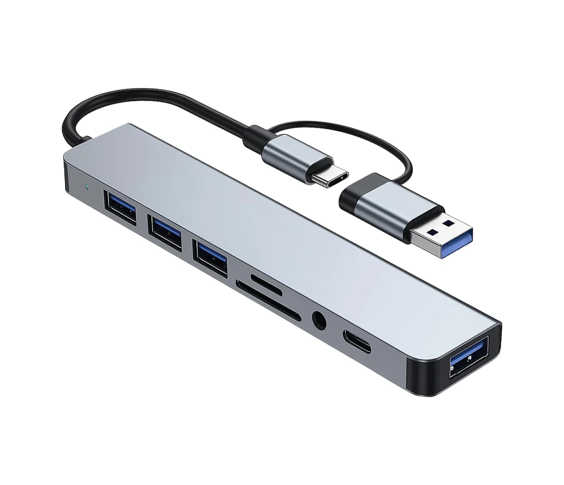 Lexroo Usb C Hub 8'i 1 Arada Usb Hub 3.0 Multiport Adaptörü, Tf/sd Kart Okuyucu Lexroo Usb C Hub 8'i 1 Arada Usb Hub 3.0 Multiport Adaptörü, Tf/sd Kart Okuyucu