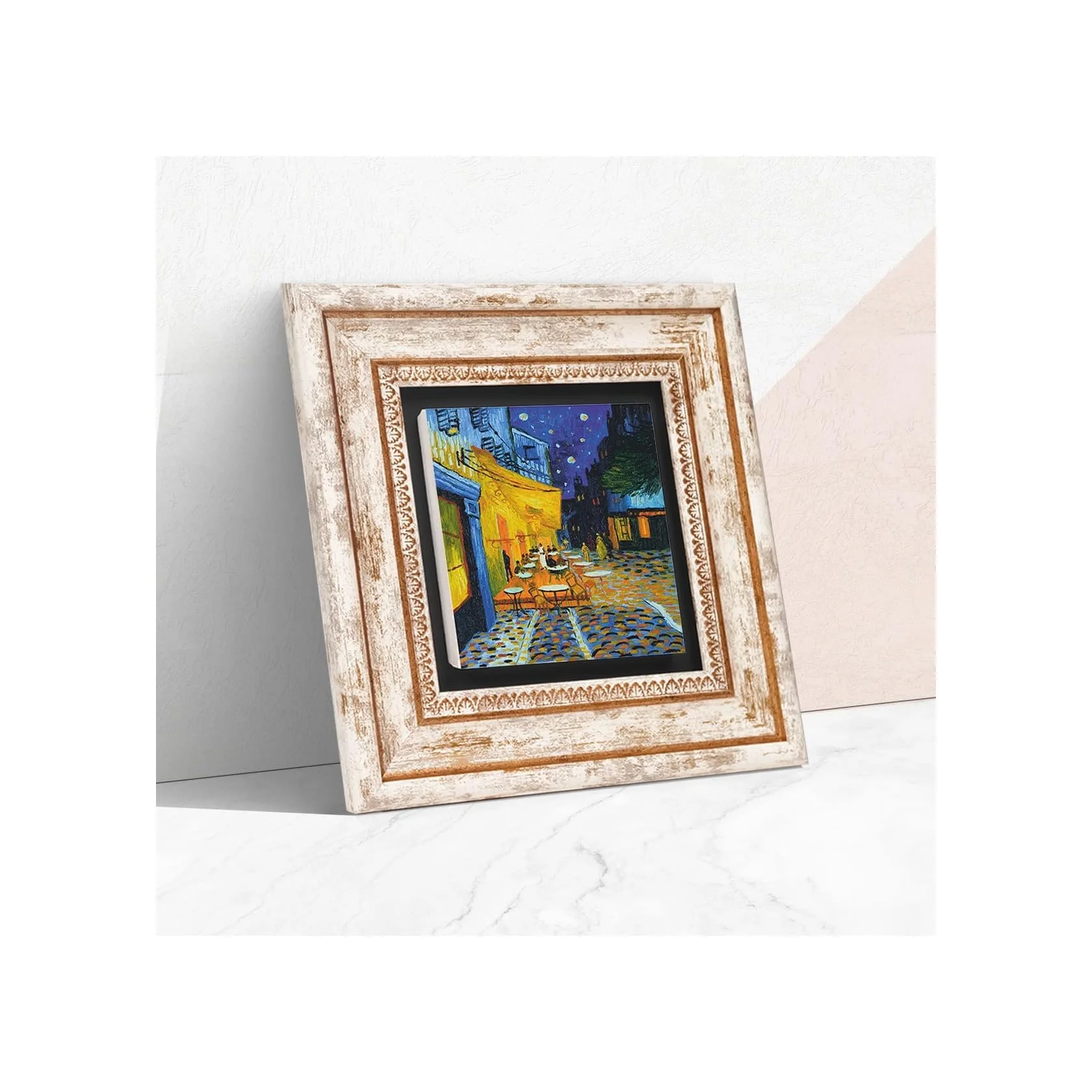 Lexroo Van Gogh Kafe Terasta Gece Taş Duvar Tablosu - Çerçeveli Taş Tablo - Dekoratif Duvar Sanatı Lexroo Van Gogh Kafe Terasta Gece Taş Duvar Tablosu - Çerçeveli Taş Tablo - Dekoratif Duvar Sanatı