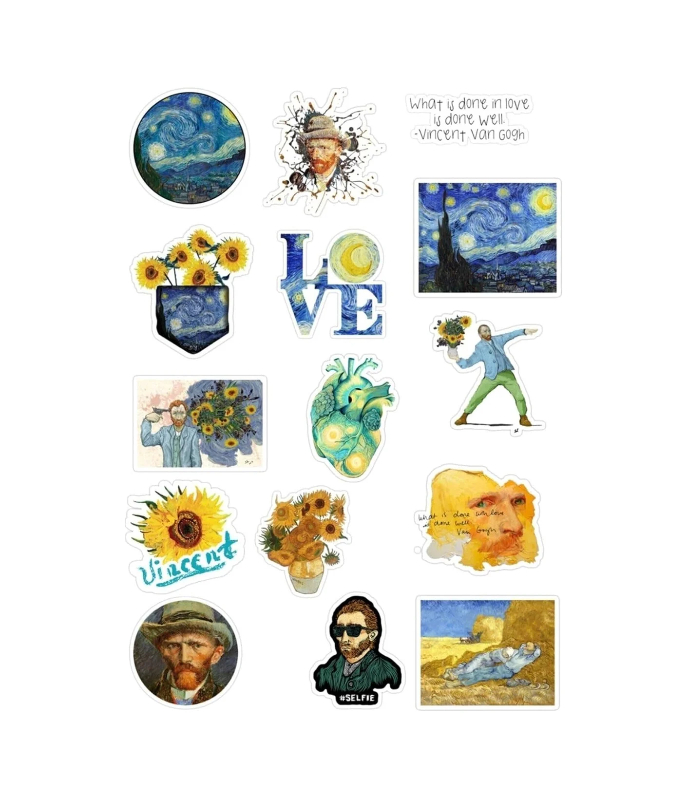 Lexroo Van Gogh Sticker Seti Telefon Bilgisayar Ve Diğer Yüzeylere Uygun Lexroo Van Gogh Sticker Seti Telefon Bilgisayar Ve Diğer Yüzeylere Uygun