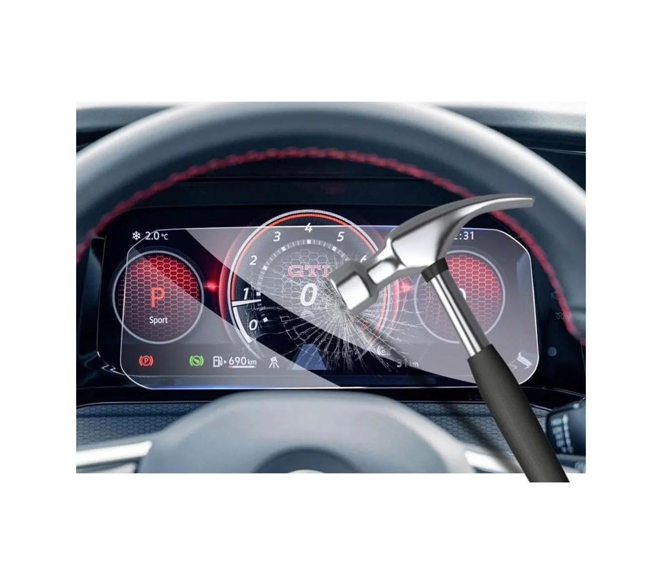 Lexroo Volkswagen Golf 8.5 Dijital Gösterge 10 İnç İle Uyumlu Ekran Koruyucu Standart Lexroo Volkswagen Golf 8.5 Dijital Gösterge 10 İnç İle Uyumlu Ekran Koruyucu Standart