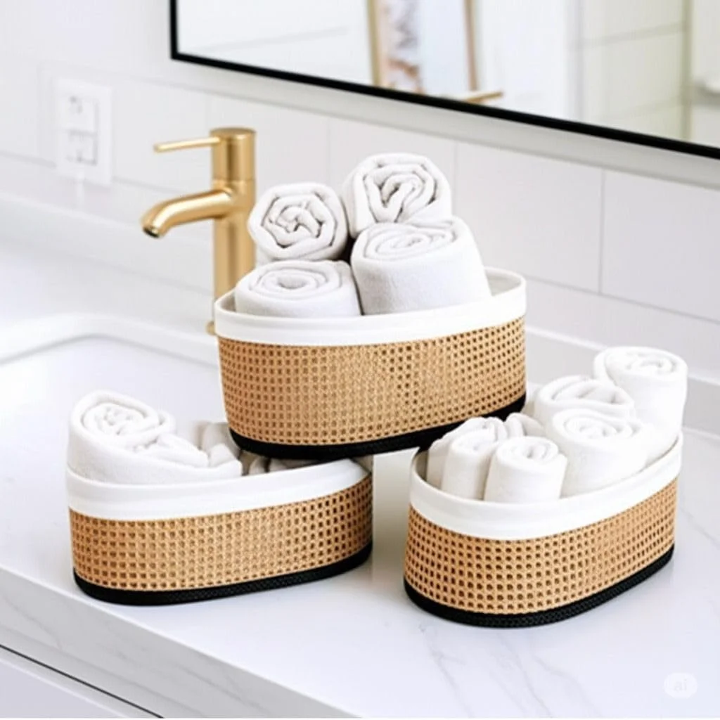 Lexroo Wicker Premium Serisi Oval 3'lü Set Organizer Çok Renkli Lexroo Wicker Premium Serisi Oval 3'lü Set Organizer Çok Renkli