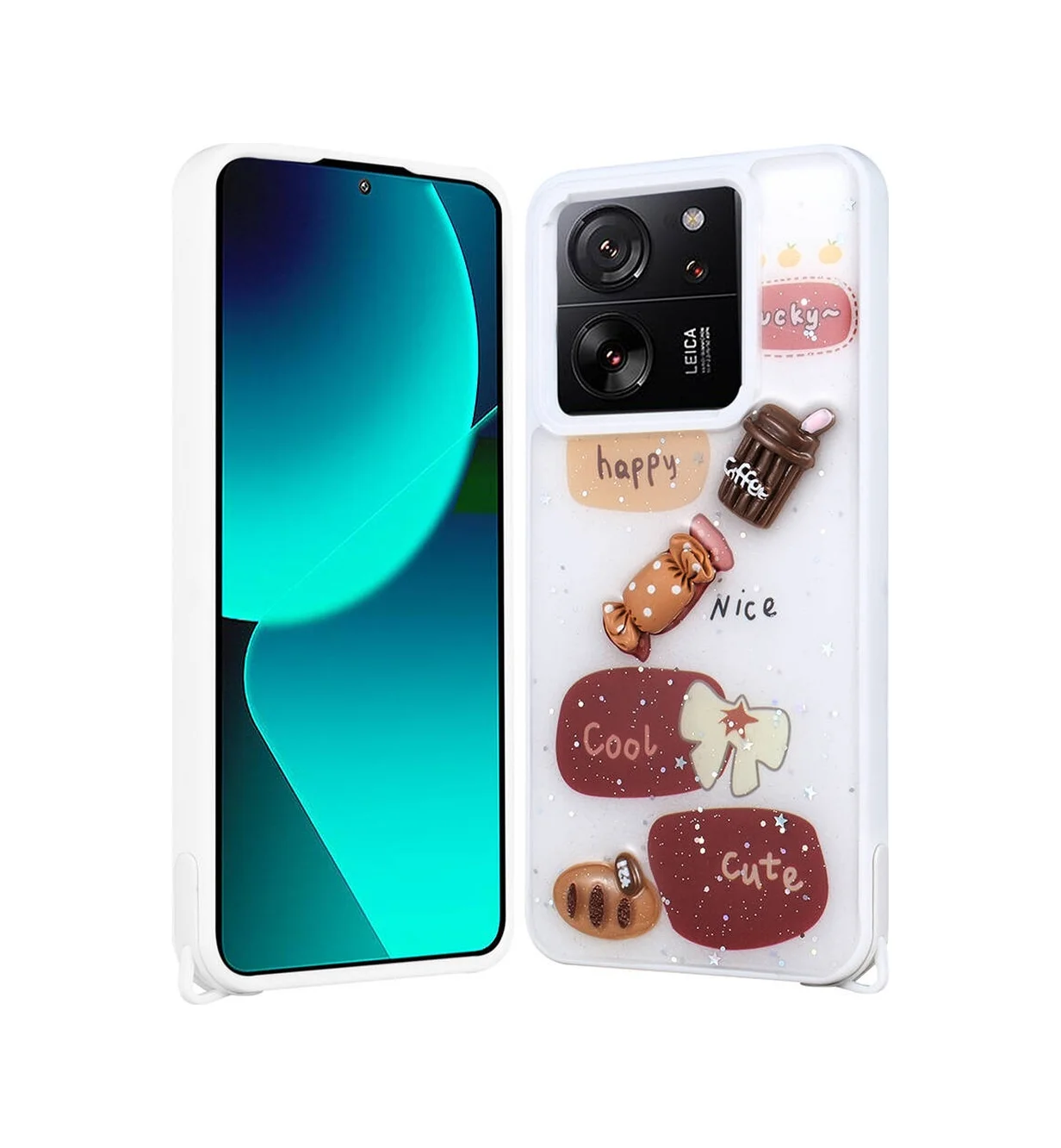 Lexroo Xiaomi Mi 13t Pro Kılıf Parlayan Simli Kabartma Figürlü Cevze Kılıf - Mor Papatya Lexroo Xiaomi Mi 13t Pro Kılıf Parlayan Simli Kabartma Figürlü Cevze Kılıf - Mor Papatya