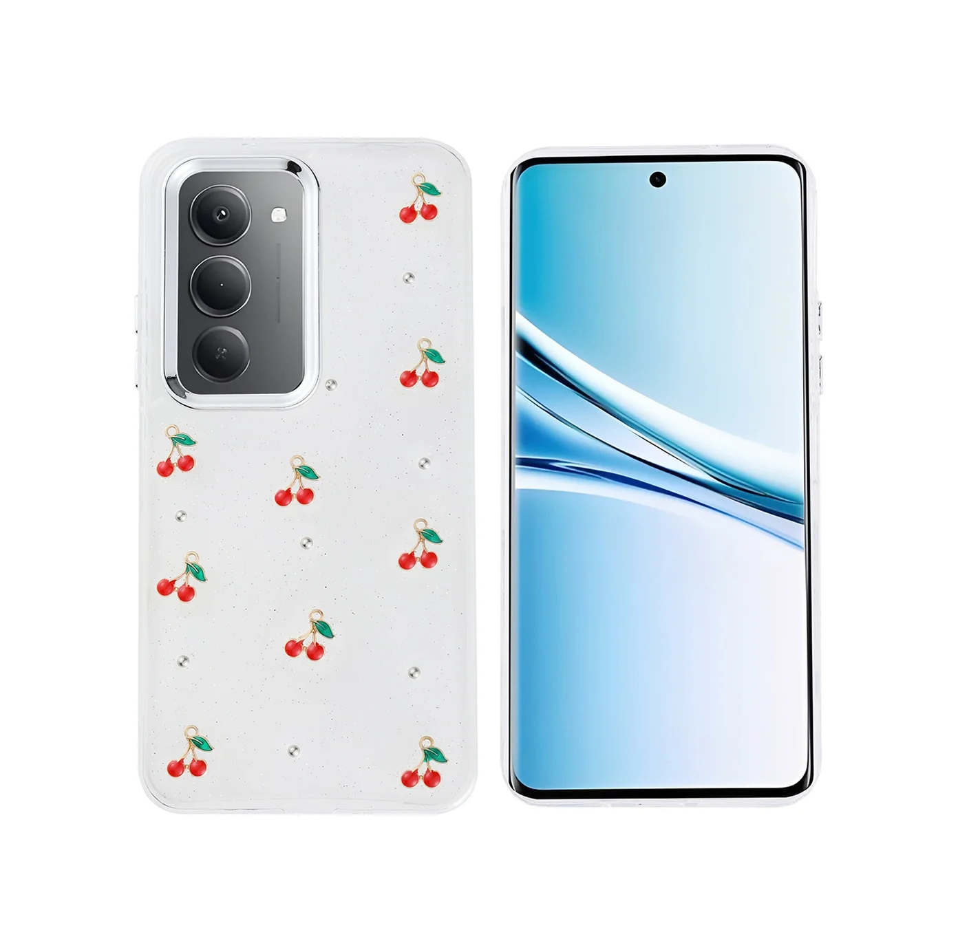 Lexroo Xiaomi Redmi 15 Kılıf Airbag Tasarımlı Simli Şeffaf Kutup Kılıf - Kiraz Lexroo Xiaomi Redmi 15 Kılıf Airbag Tasarımlı Simli Şeffaf Kutup Kılıf - Kiraz