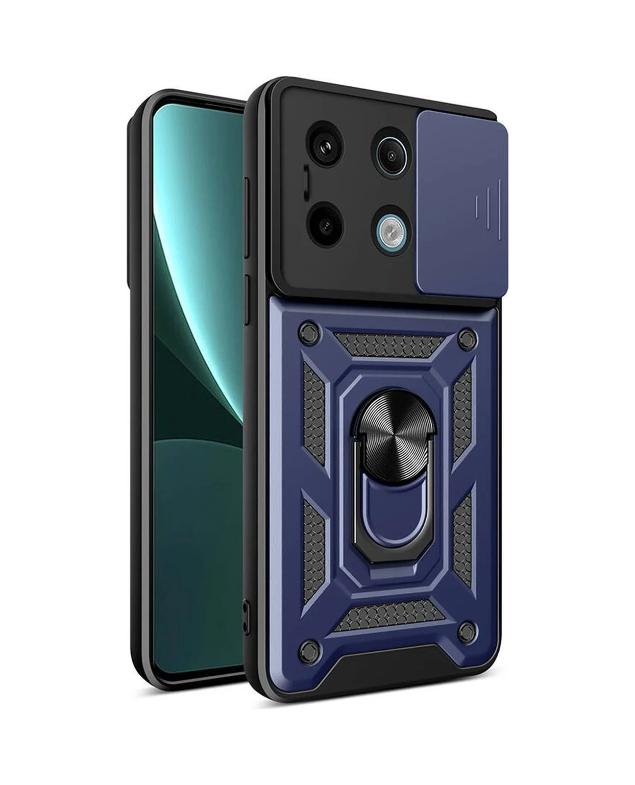 Lexroo Xiaomi Redmi Note 13 Pro 5g Kılıf Magnetik Standlı Kamera Korumalı Sürgülü Vega Kılıf - Mavi Lexroo Xiaomi Redmi Note 13 Pro 5g Kılıf Magnetik Standlı Kamera Korumalı Sürgülü Vega Kılıf - Mavi