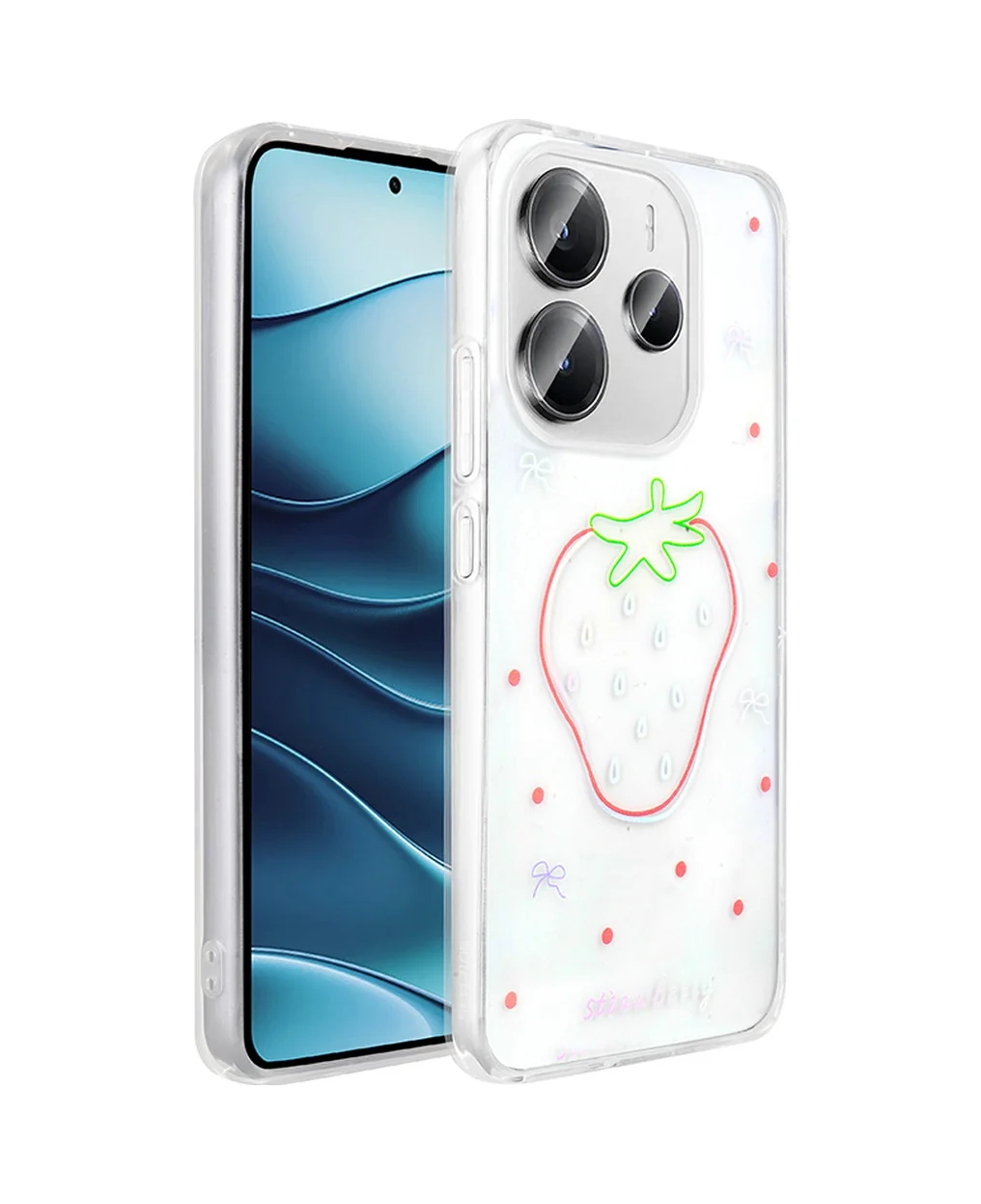 Lexroo Xiaomi Redmi Note 14 4g Kılıf Şeffaf Figürlü Folk Sert Kılıf - Çilek Lexroo Xiaomi Redmi Note 14 4g Kılıf Şeffaf Figürlü Folk Sert Kılıf - Çilek