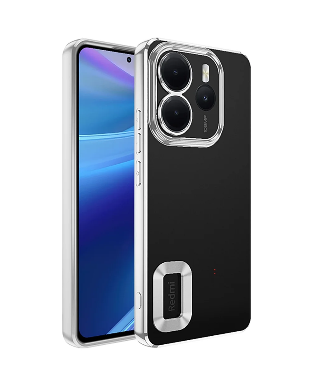 Lexroo Xiaomi Redmi Note 14 4g Kılıf Kamera Korumalı Logo Gösteren Omega Kılıf - Gümüş Lexroo Xiaomi Redmi Note 14 4g Kılıf Kamera Korumalı Logo Gösteren Omega Kılıf - Gümüş