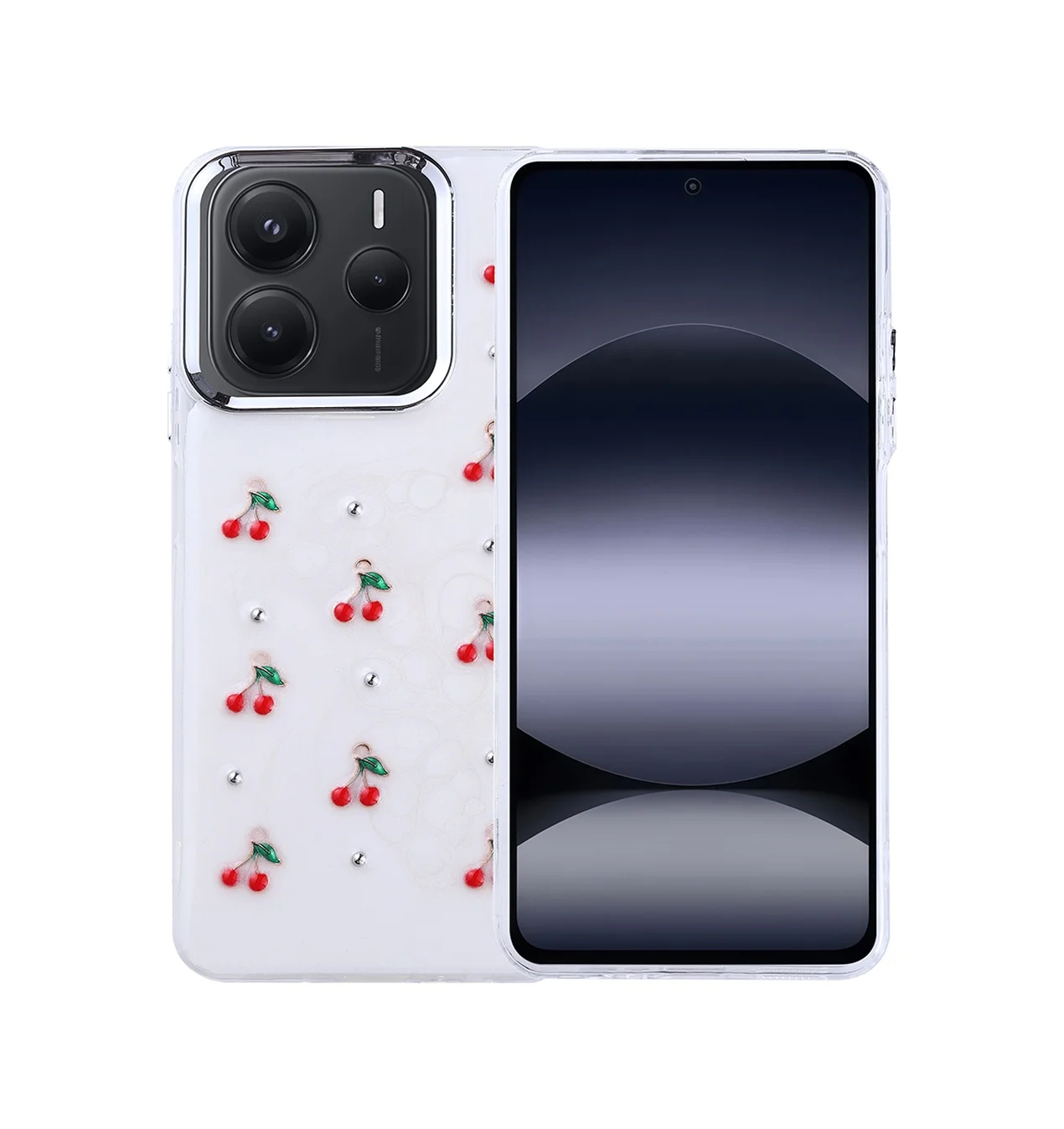 Lexroo Xiaomi Redmi Note 14 5g Kılıf Airbag Tasarımlı Simli Şeffaf Kutup Kılıf - Kiraz Lexroo Xiaomi Redmi Note 14 5g Kılıf Airbag Tasarımlı Simli Şeffaf Kutup Kılıf - Kiraz