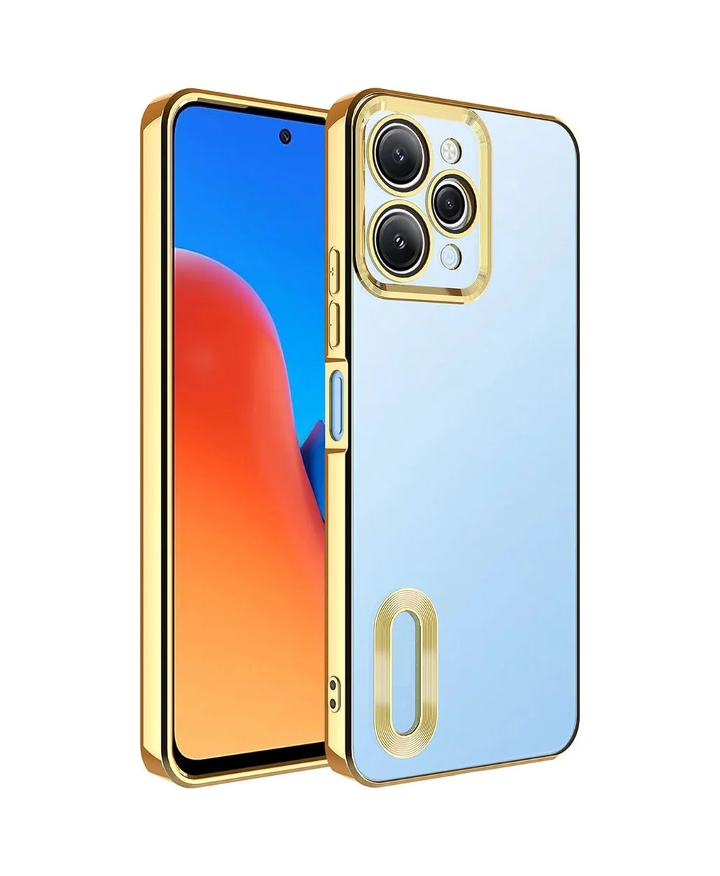 Lexroo Xiaomi Redmi 12 Kılıf Kamera Korumalı Logo Gösteren Omega Kılıf - Gold Lexroo Xiaomi Redmi 12 Kılıf Kamera Korumalı Logo Gösteren Omega Kılıf - Gold