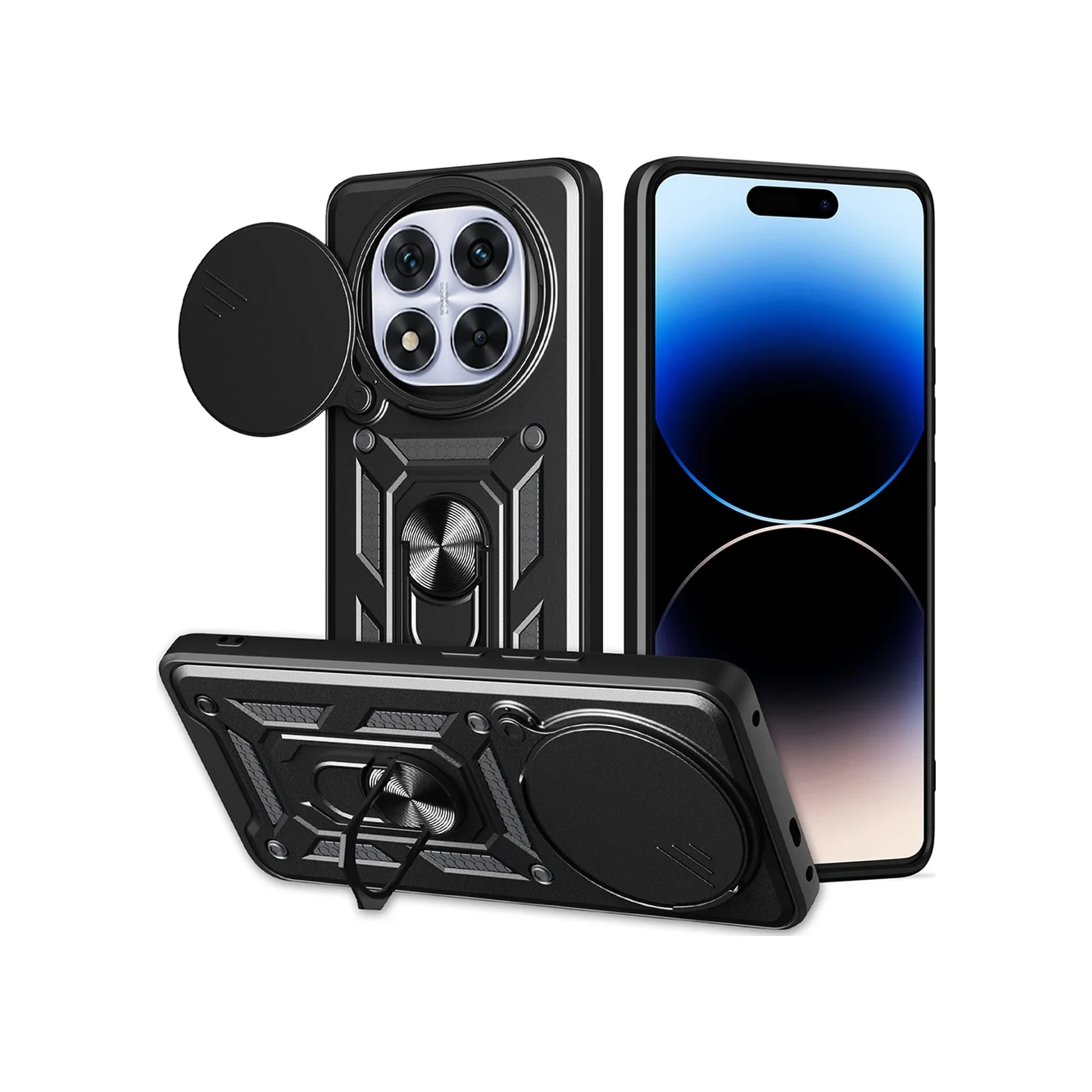 Lexroo Xiaomi Redmi Note 14 Pro Plus Kılıf Magnetik Standlı Kamera Korumalı Sürgülü Vega - Siyah Lexroo Xiaomi Redmi Note 14 Pro Plus Kılıf Magnetik Standlı Kamera Korumalı Sürgülü Vega - Siyah